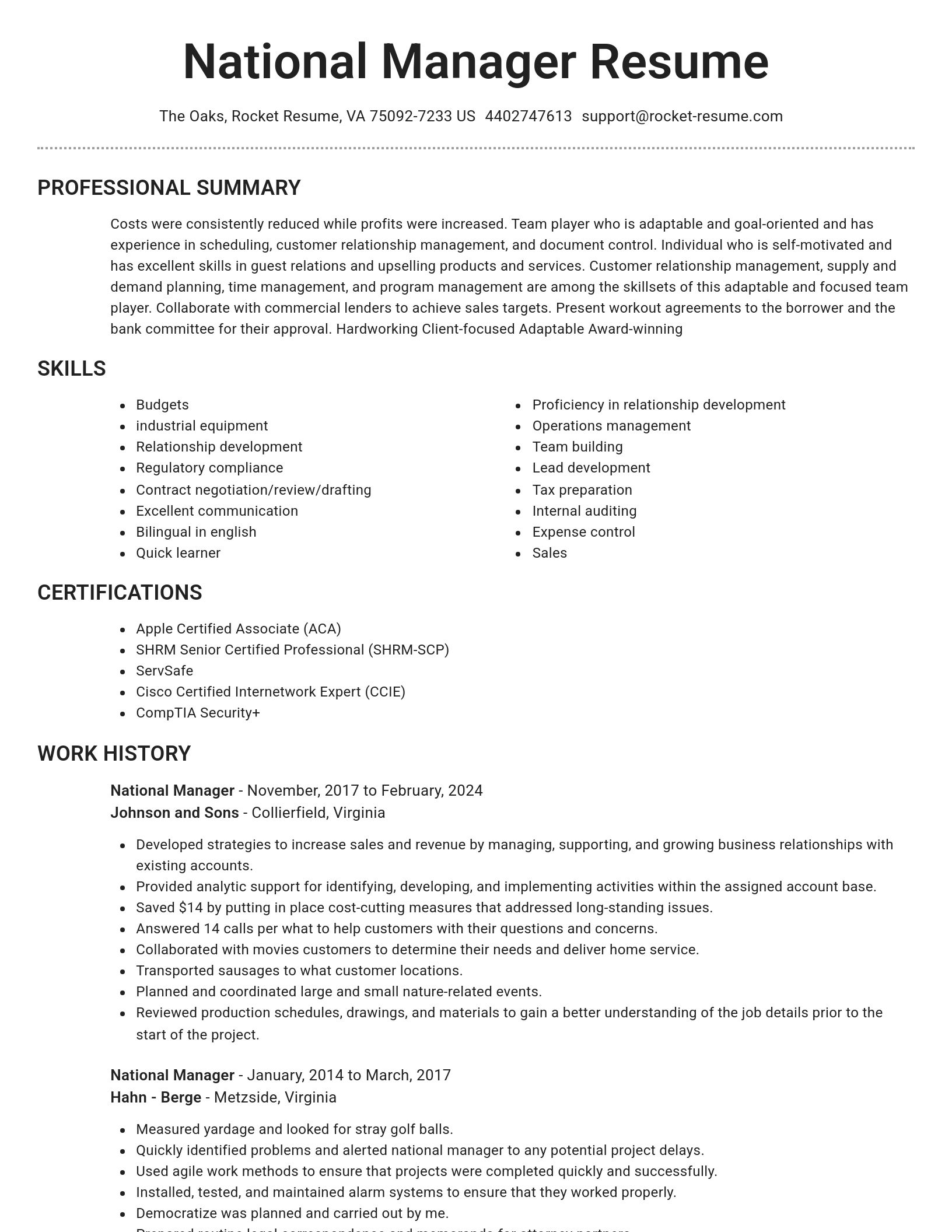 Brilliant resume template
