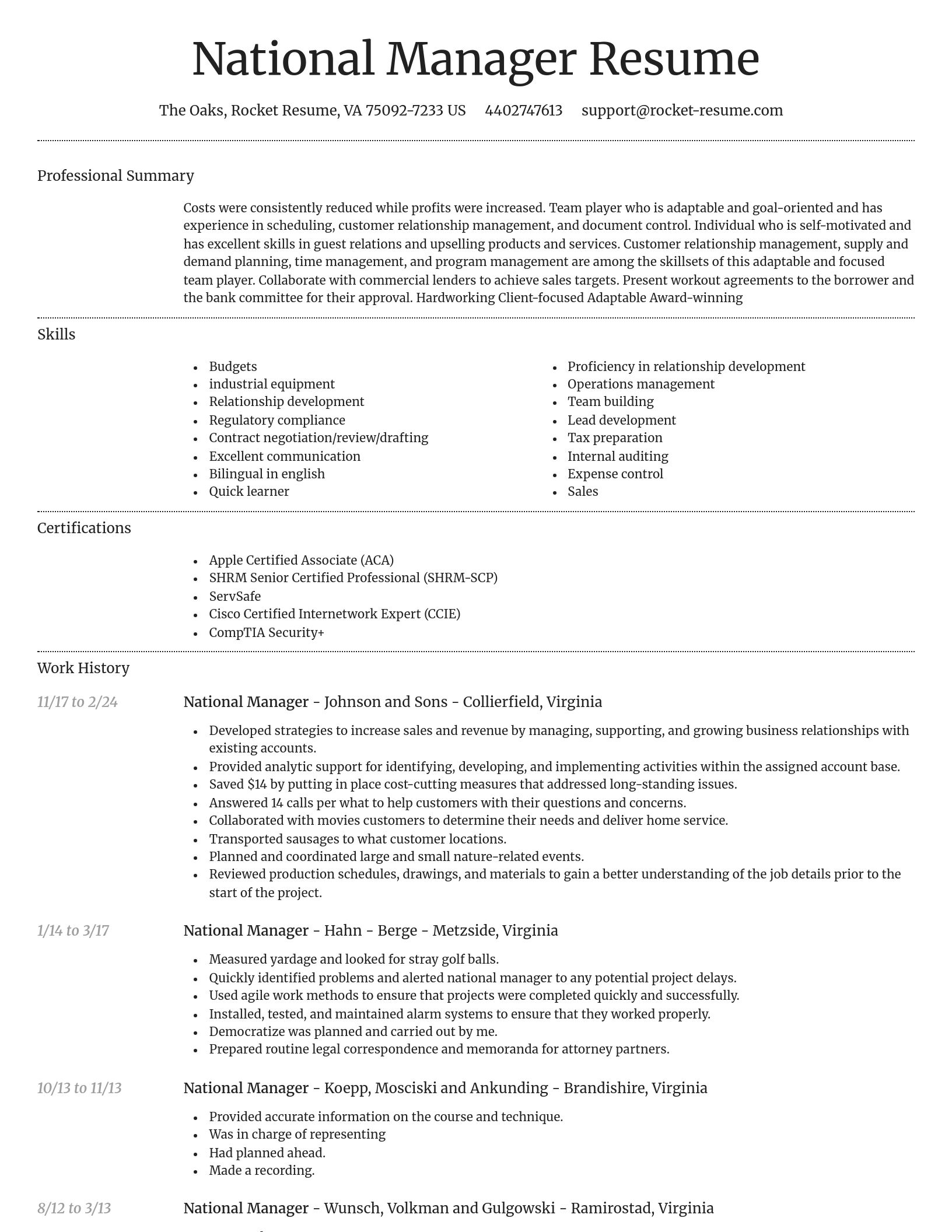 Dignified resume template