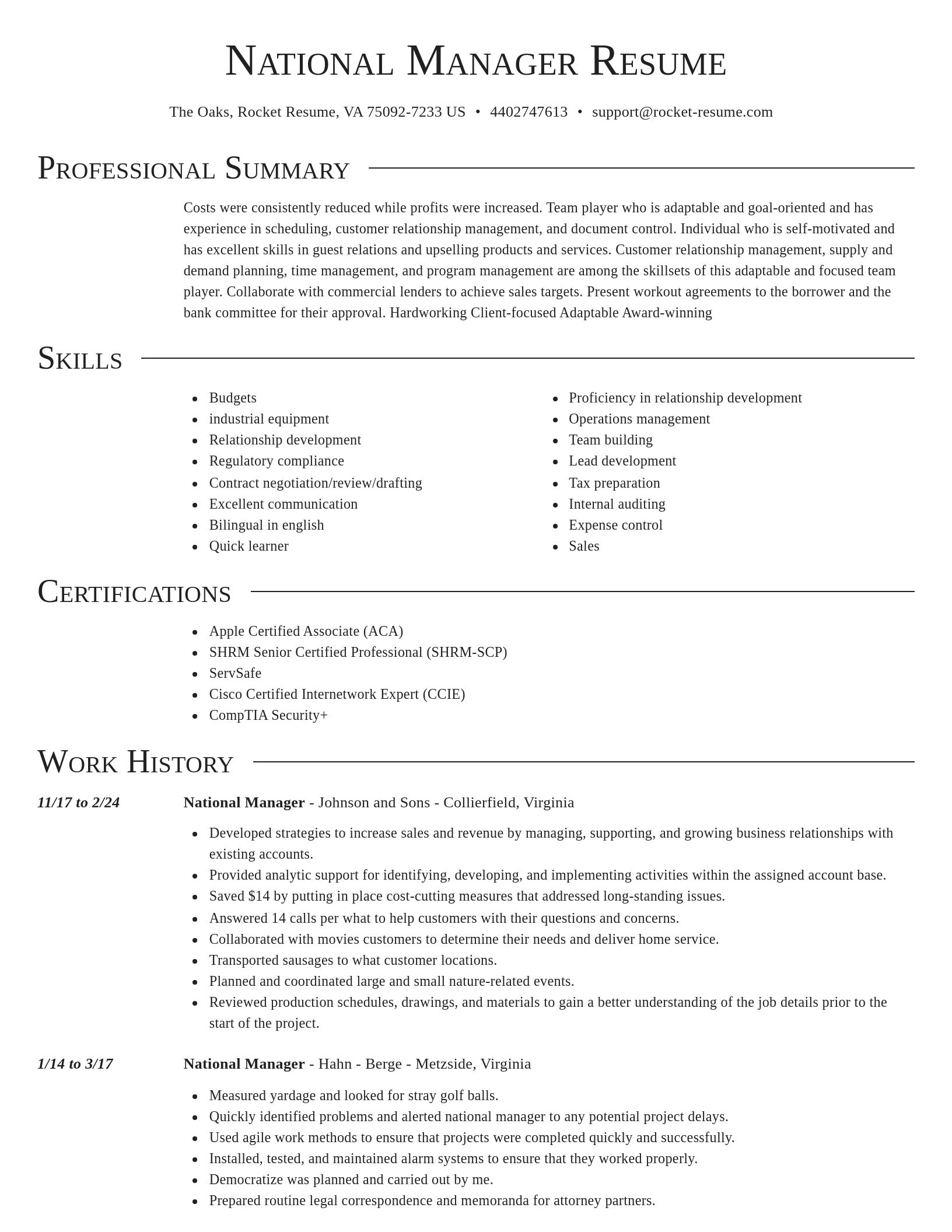 Director resume template