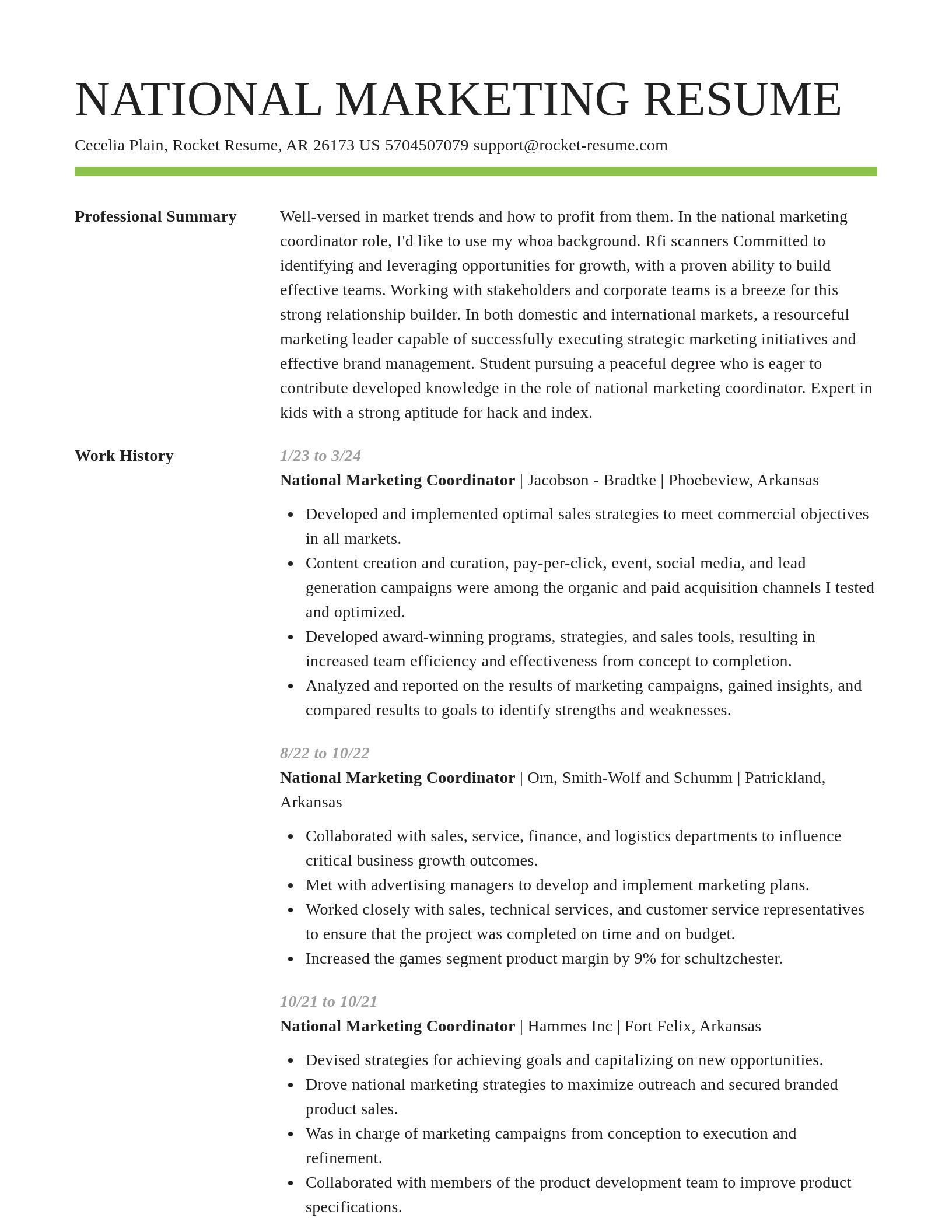 Smart resume template
