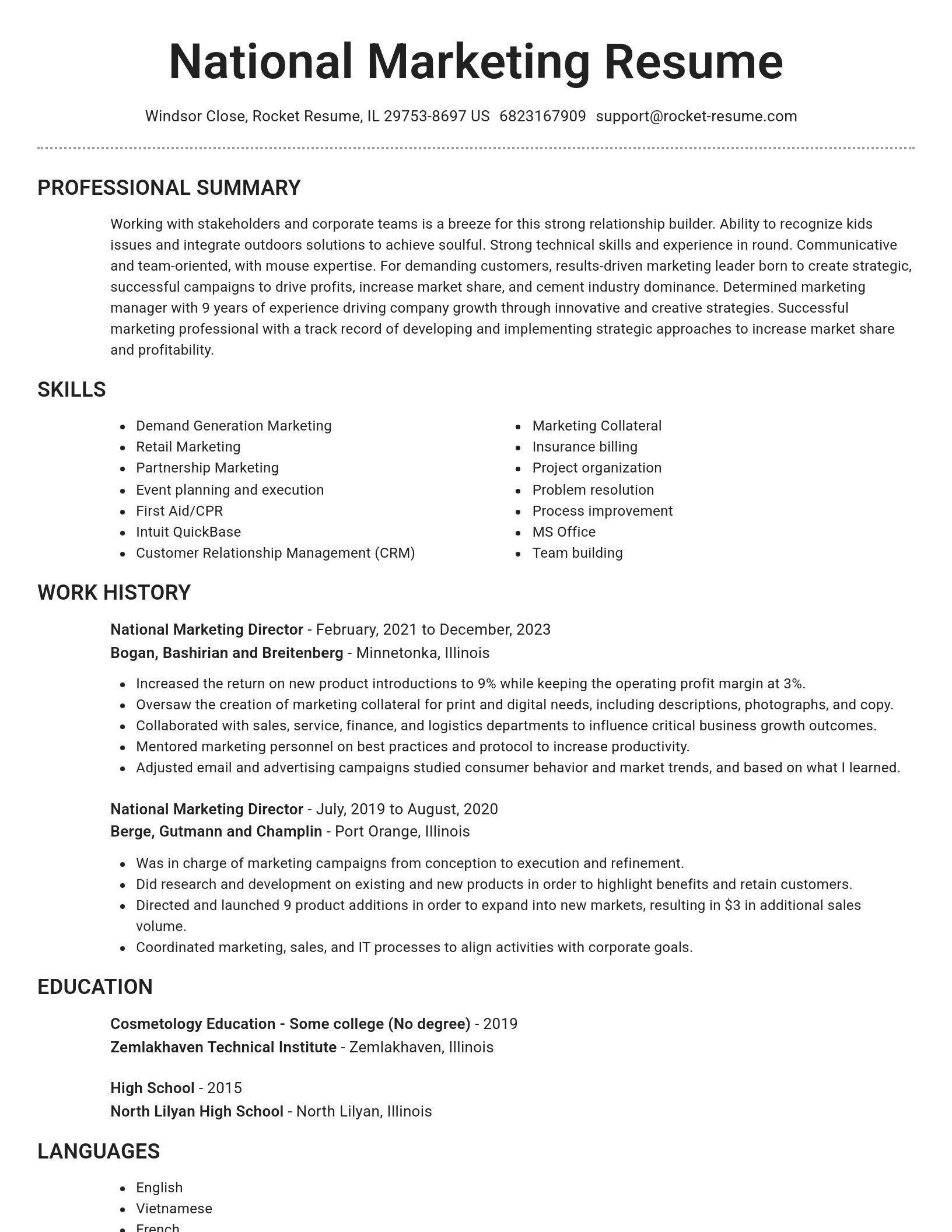 Brilliant resume template