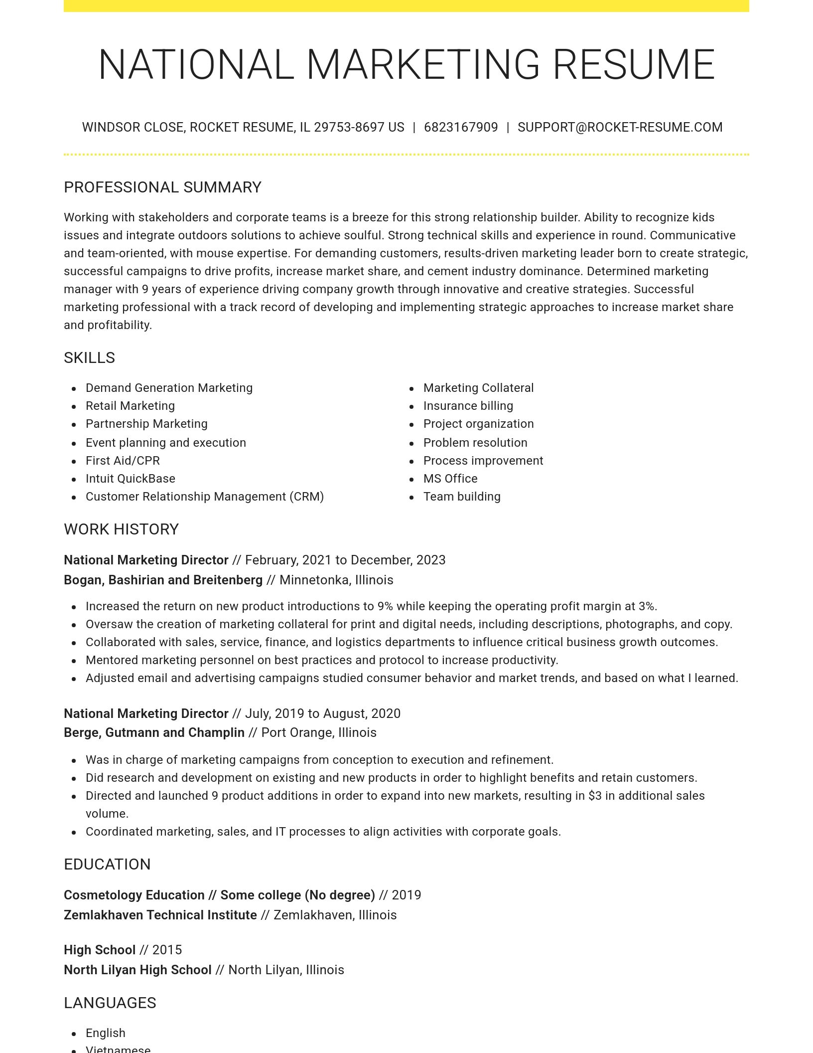 Grand resume template