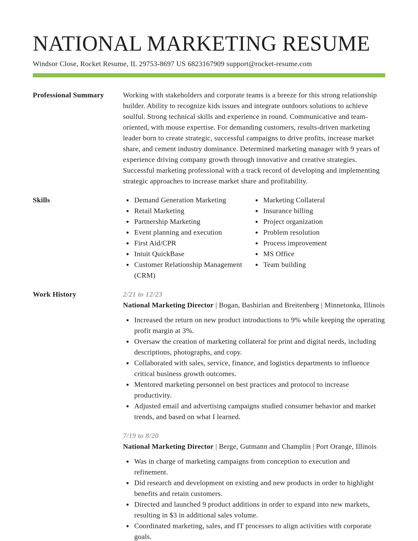 Smart resume template