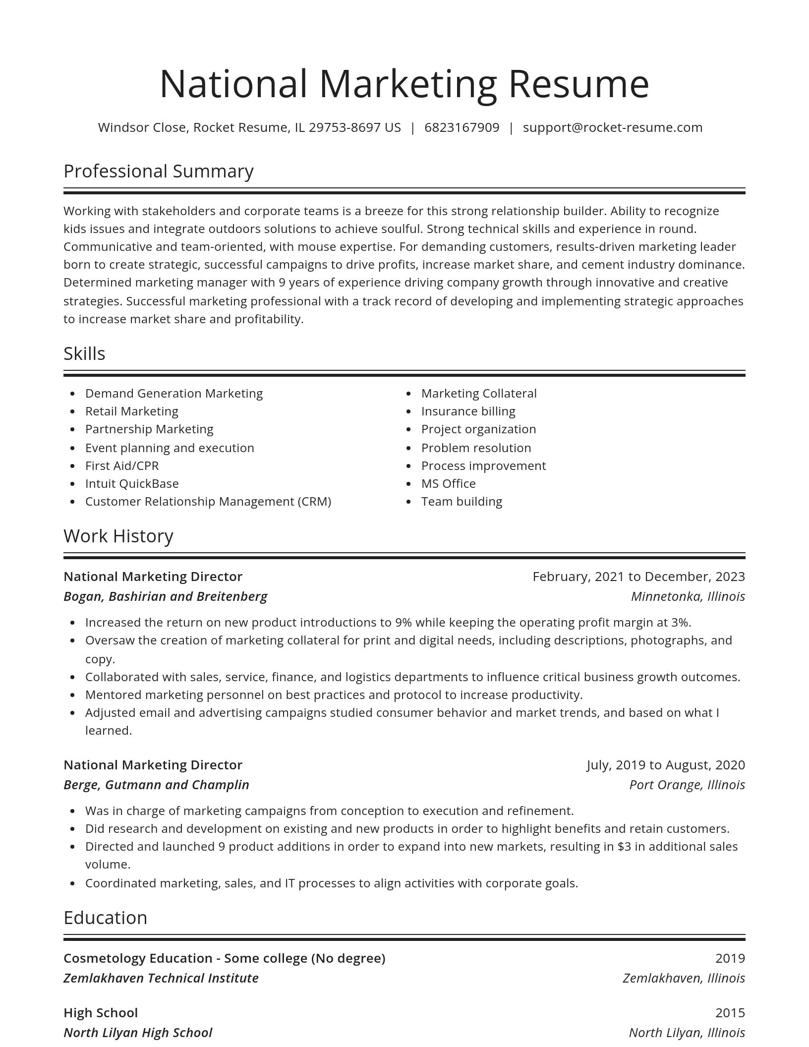 Spotlight resume template