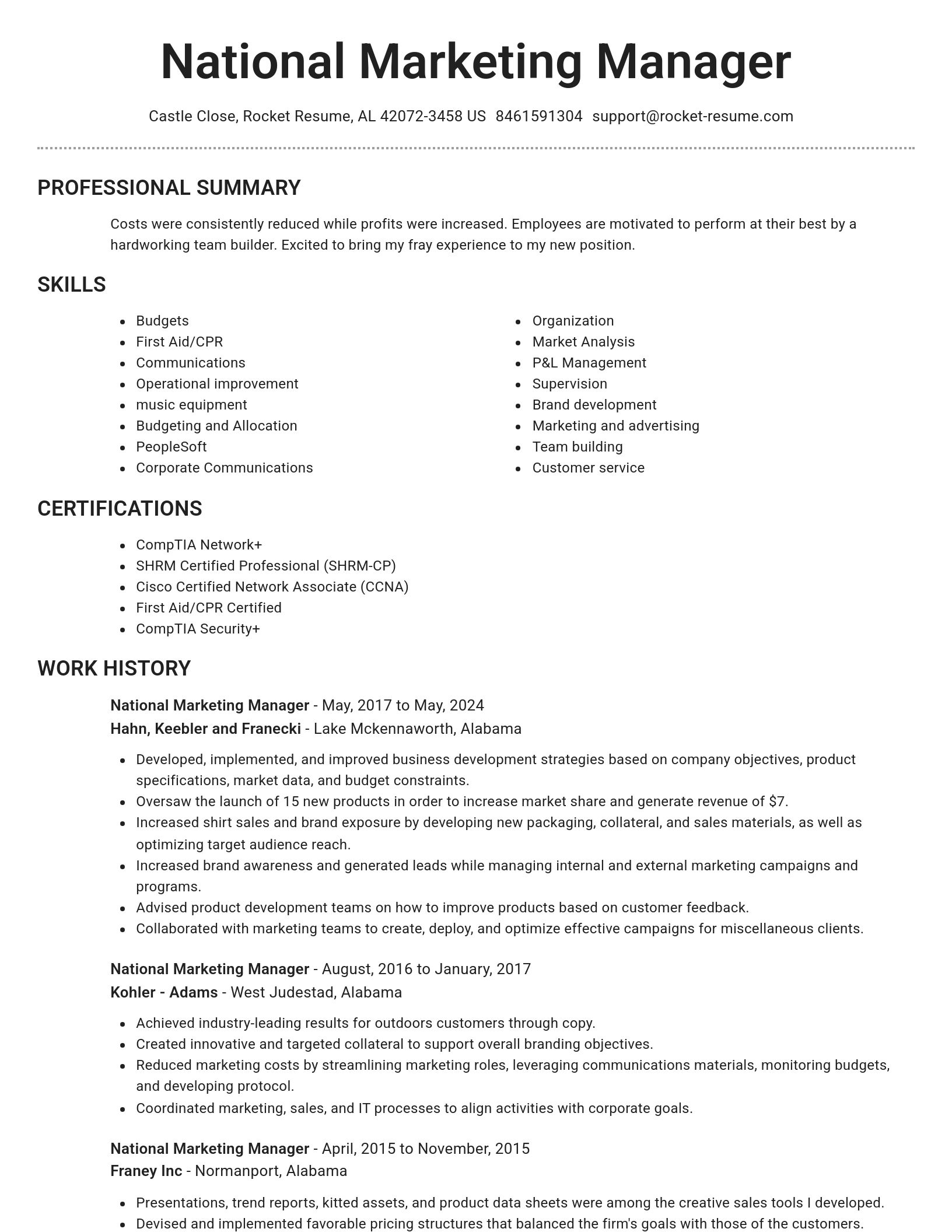 Brilliant resume template