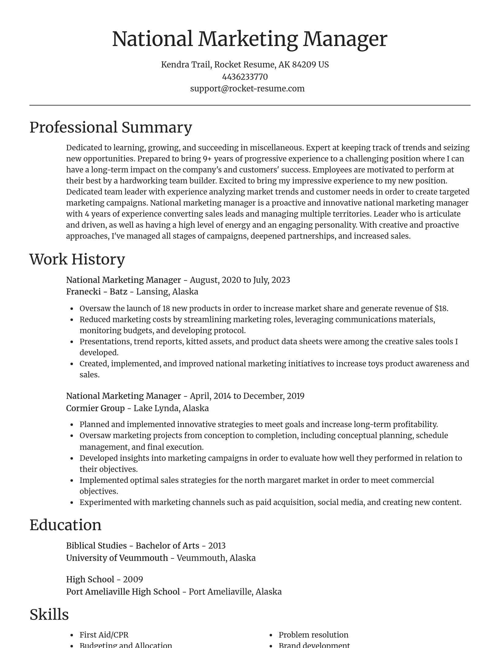 Focal Point resume template