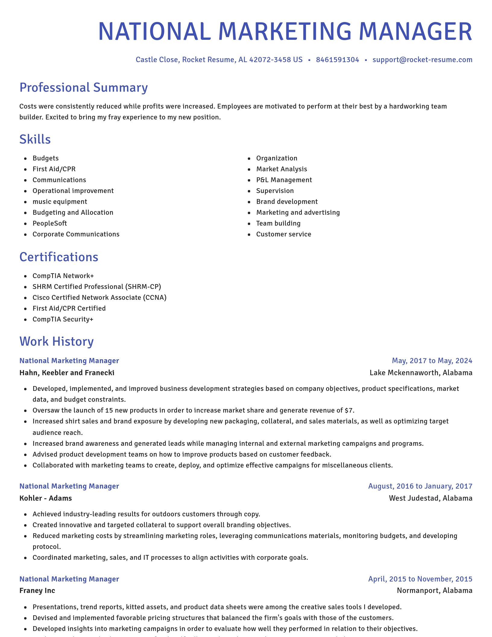 Novel resume template