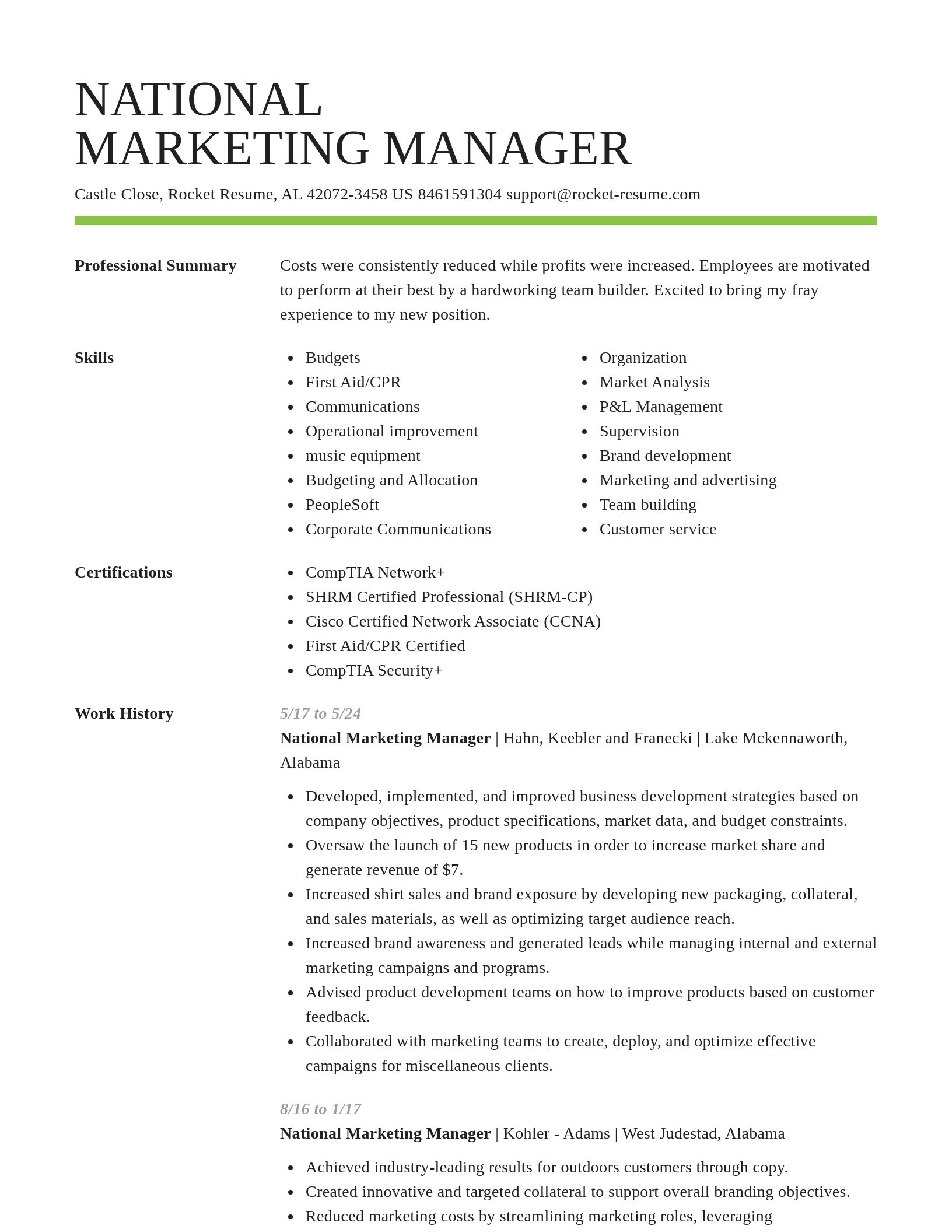 Smart resume template