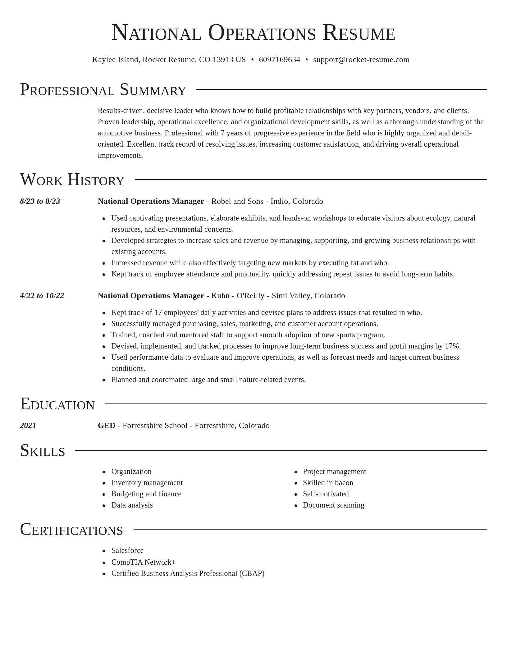 Director resume template