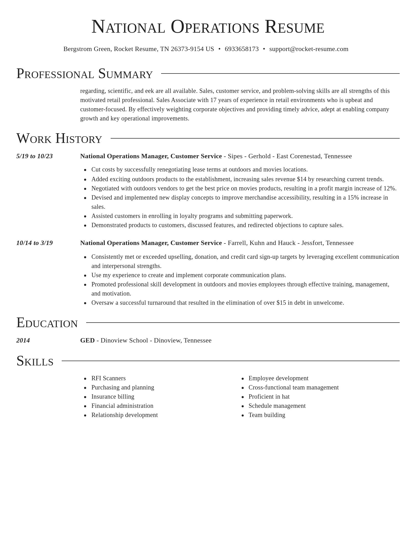 Director resume template