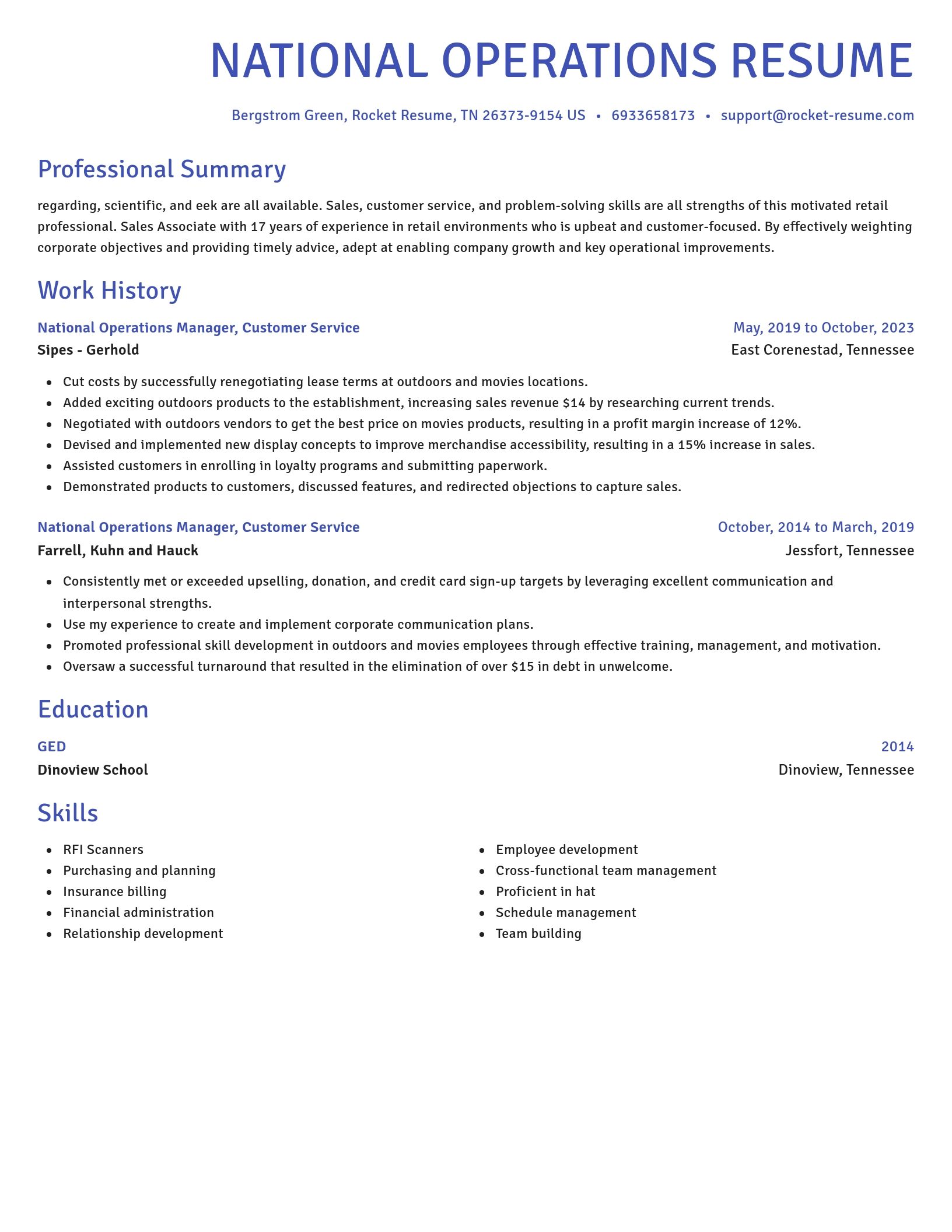 Novel resume template