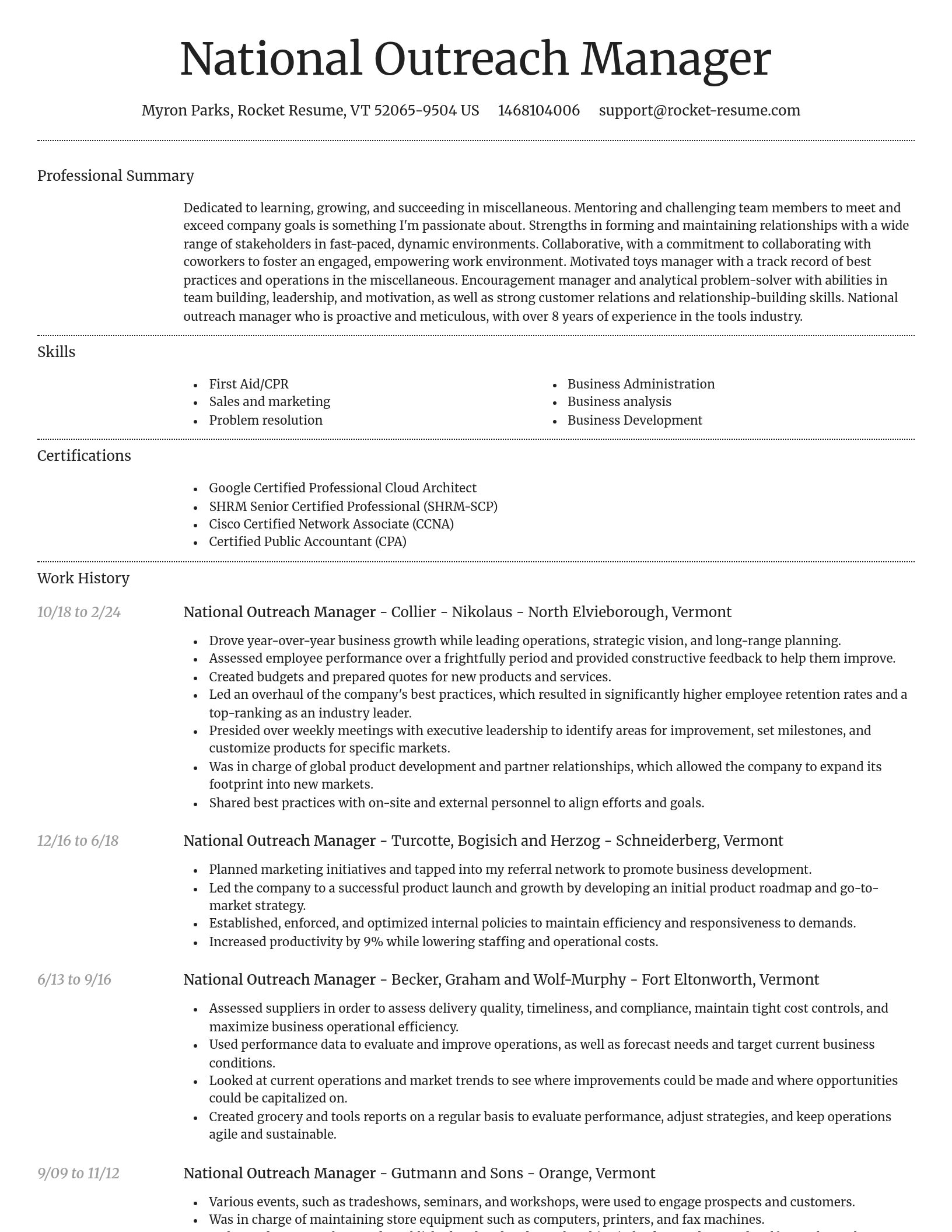 Dignified resume template