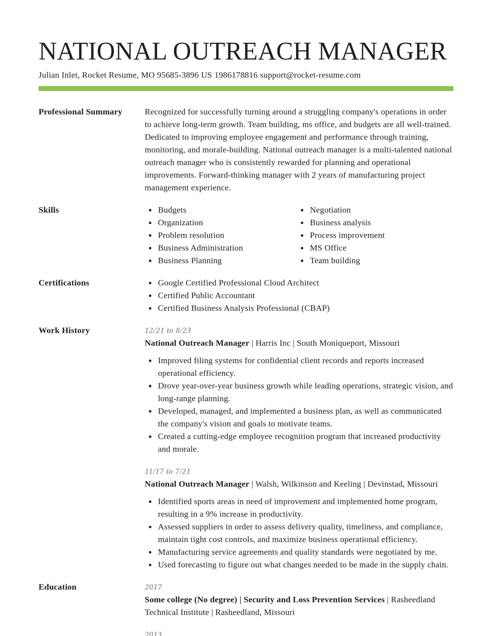 Smart resume template
