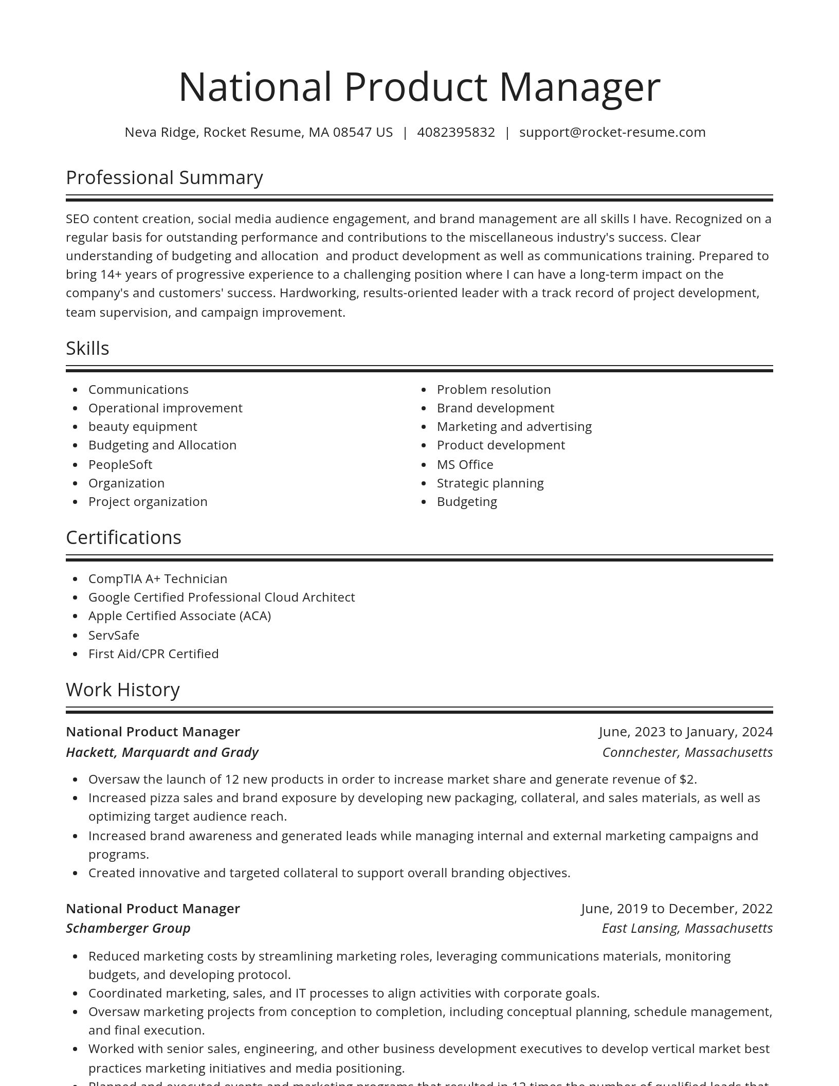Spotlight resume template