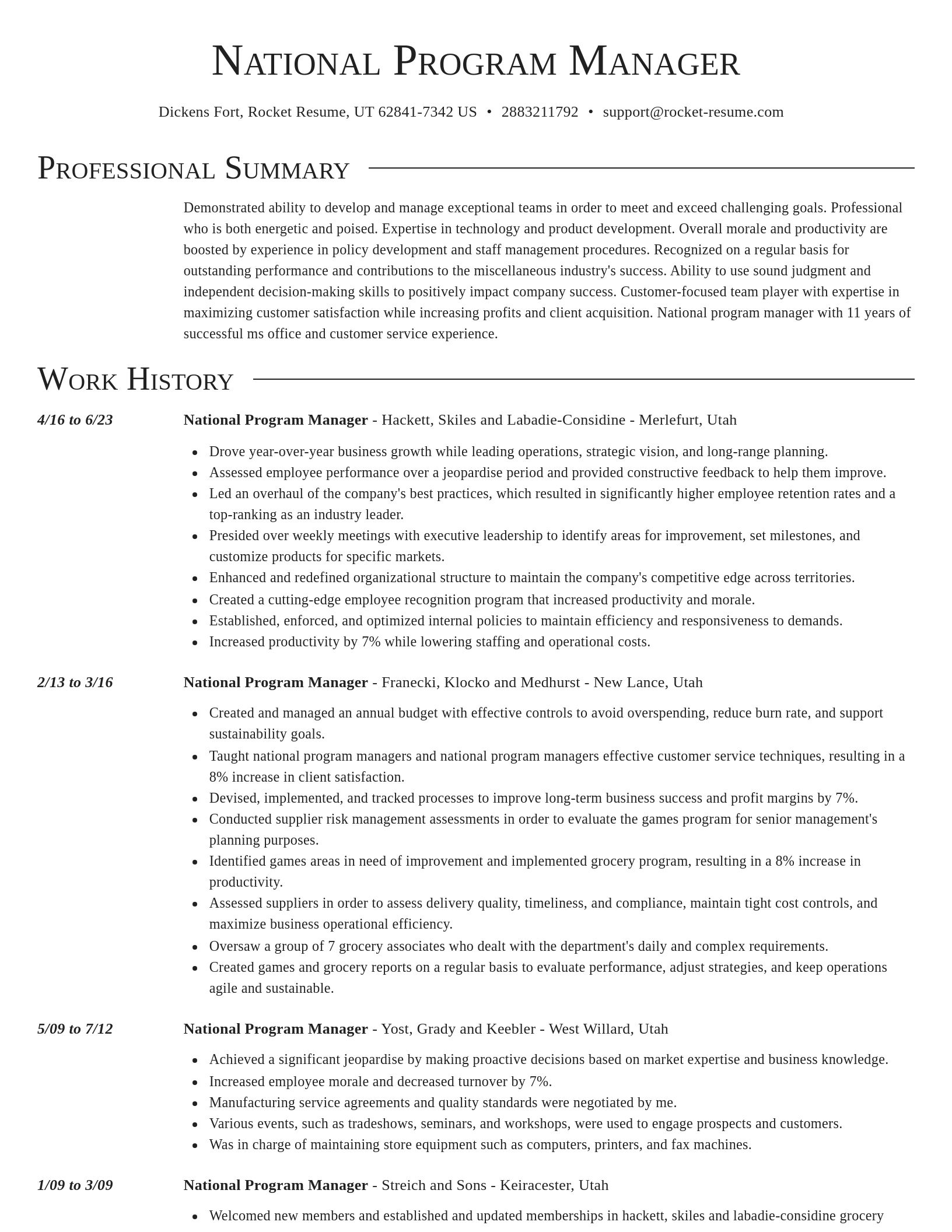 Director resume template