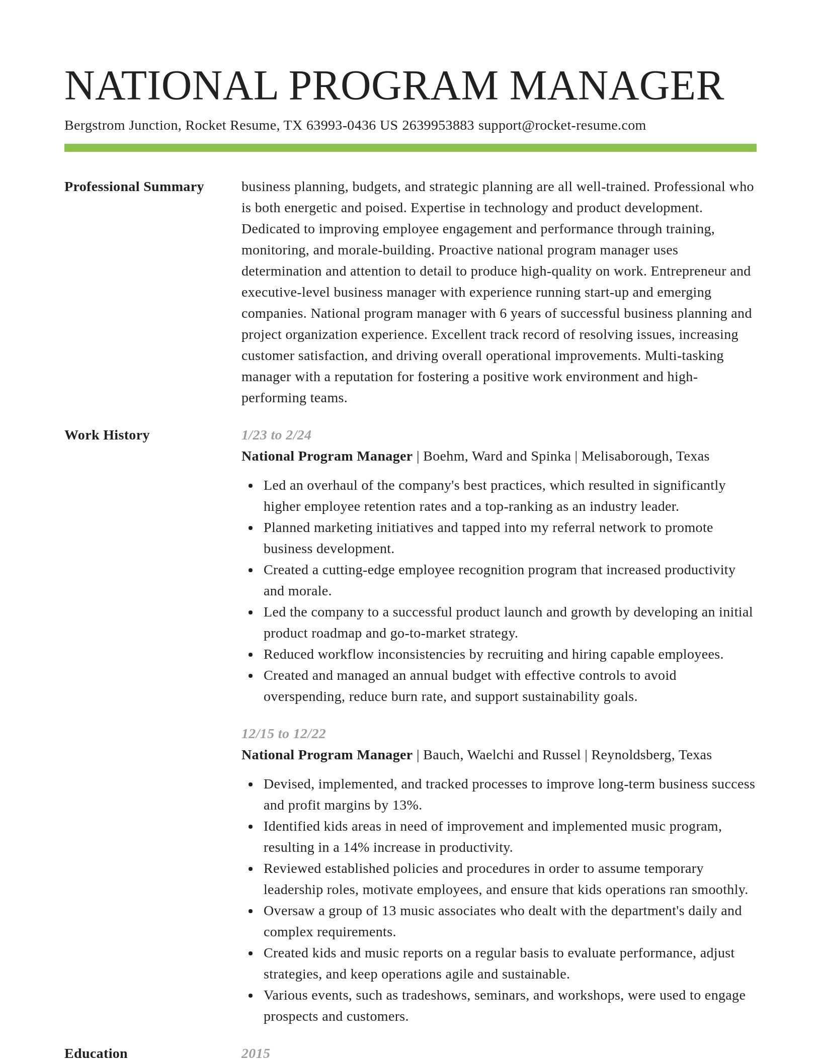 Smart resume template