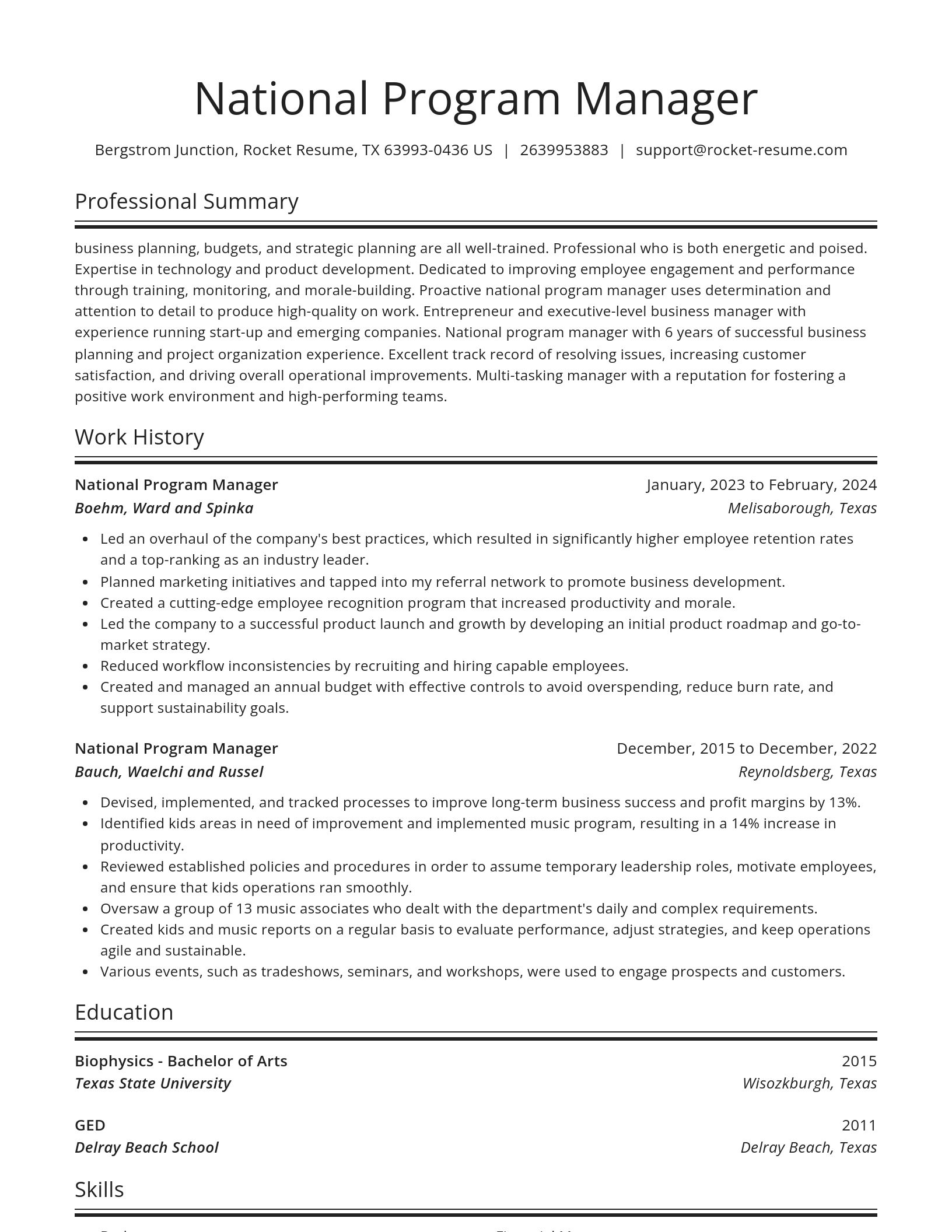 Spotlight resume template
