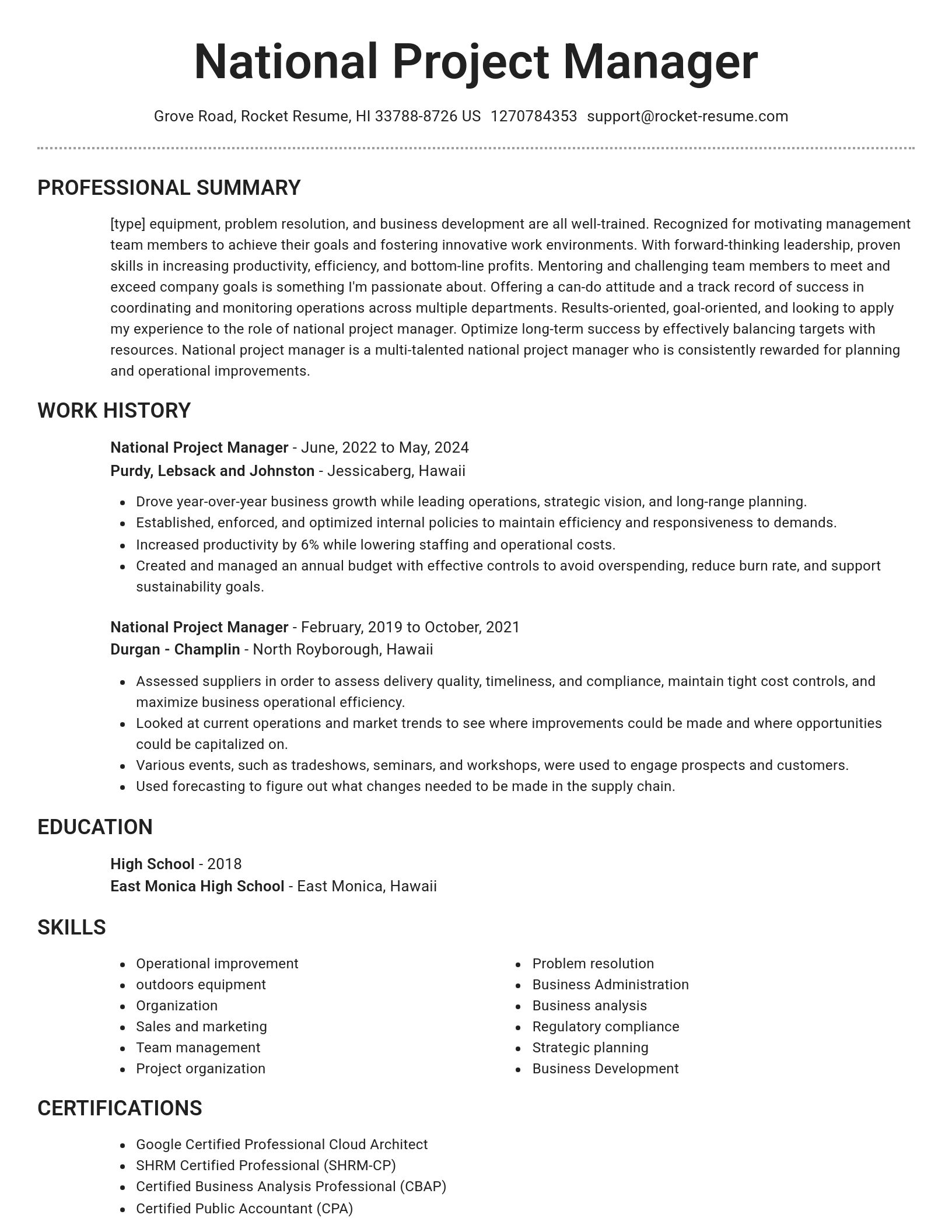 Brilliant resume template