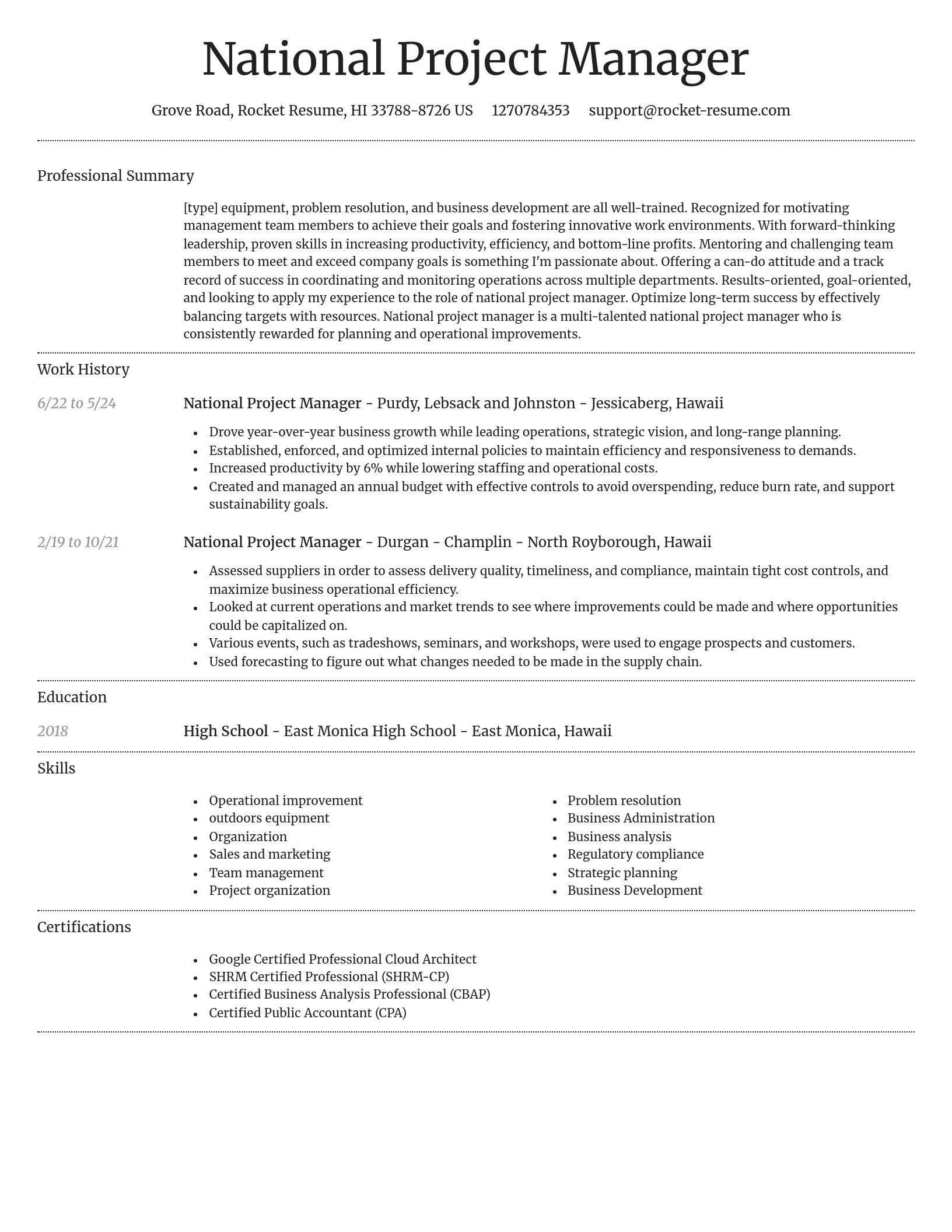 Dignified resume template