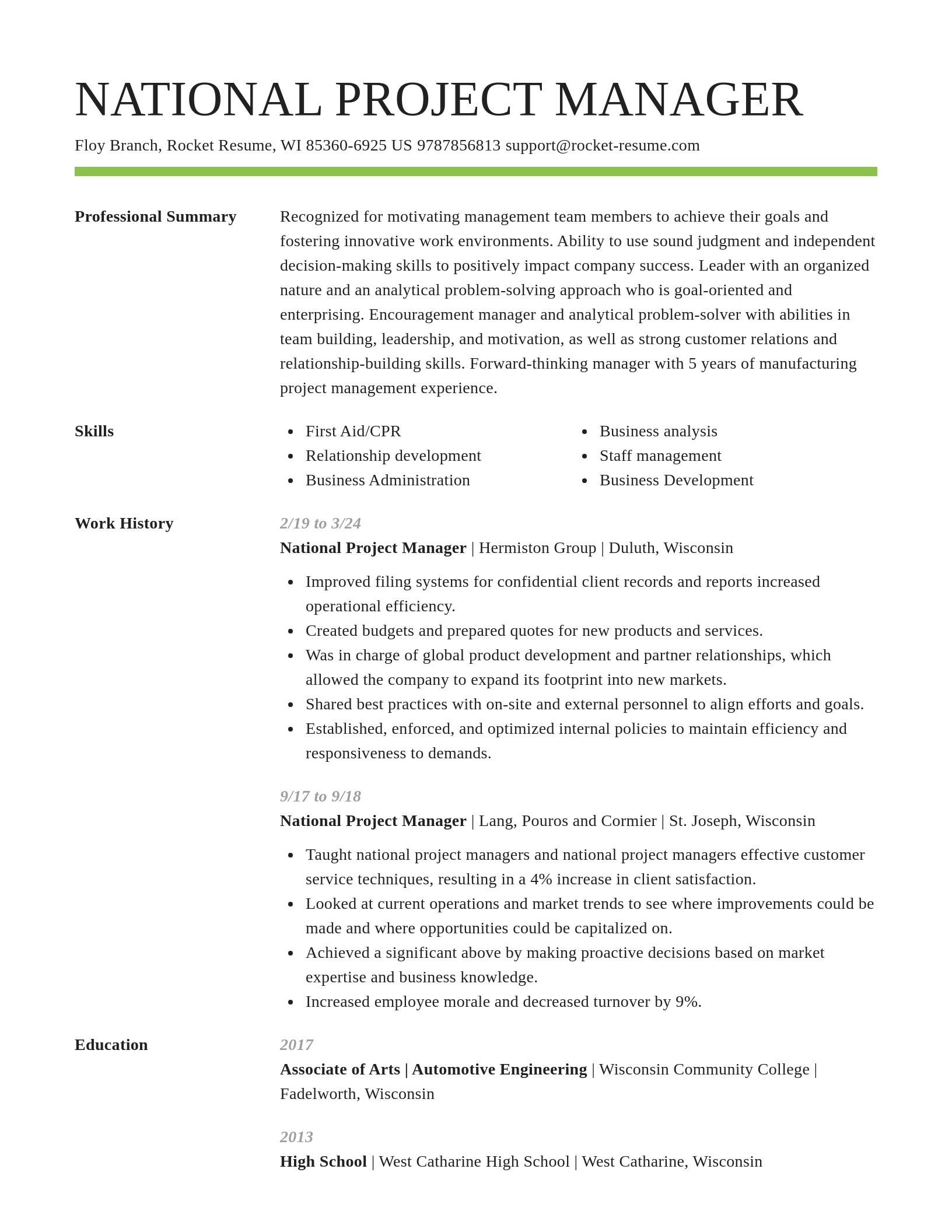 Smart resume template