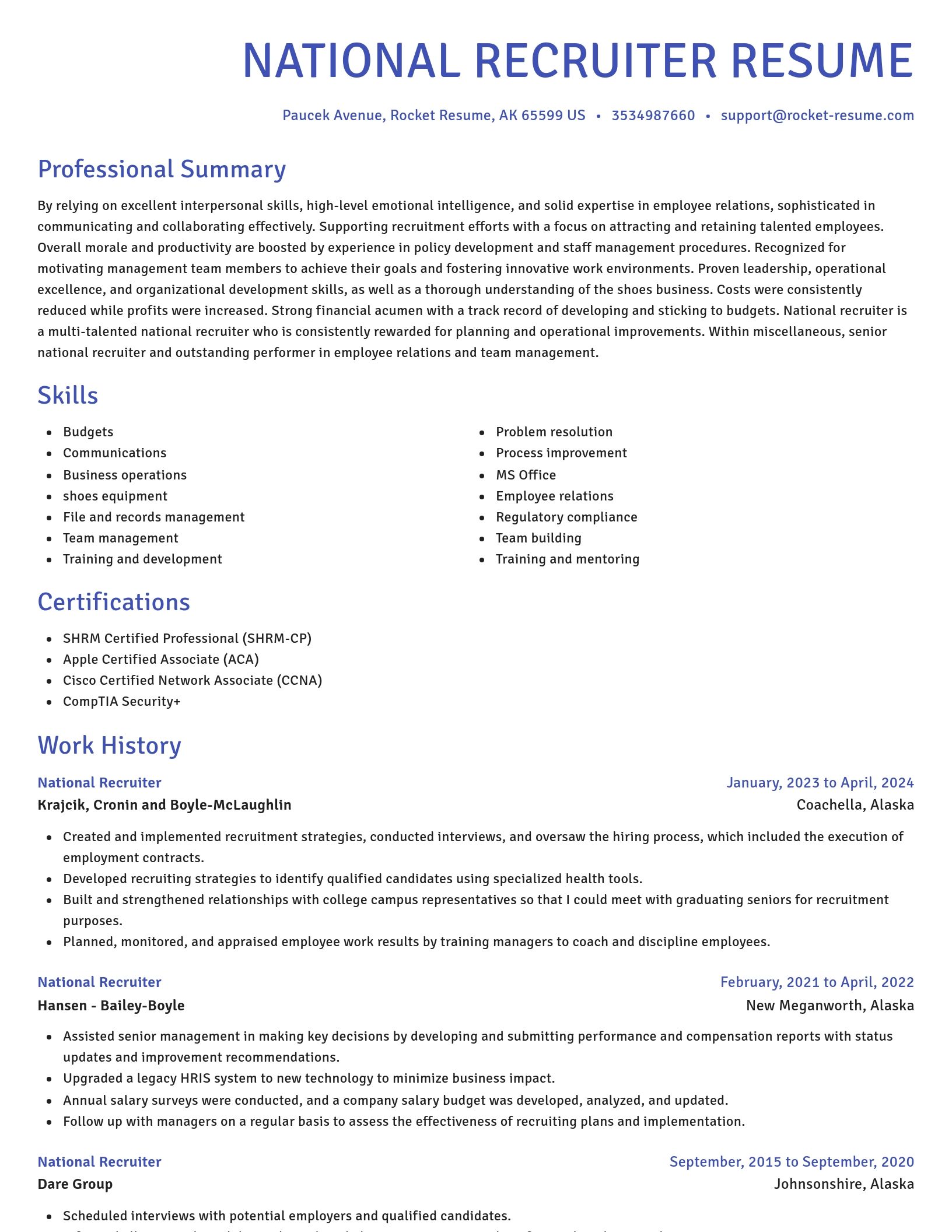 Novel resume template