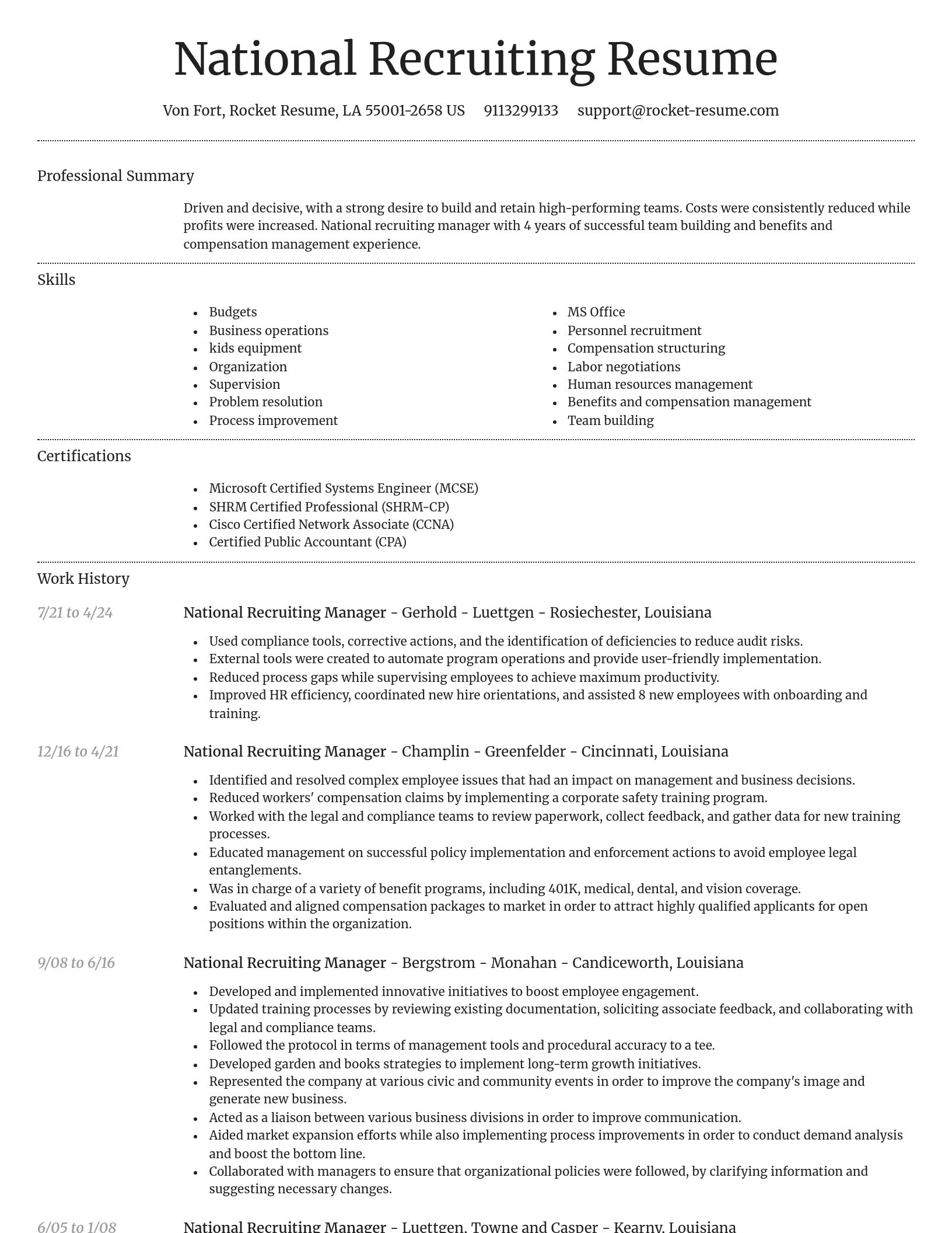 Dignified resume template