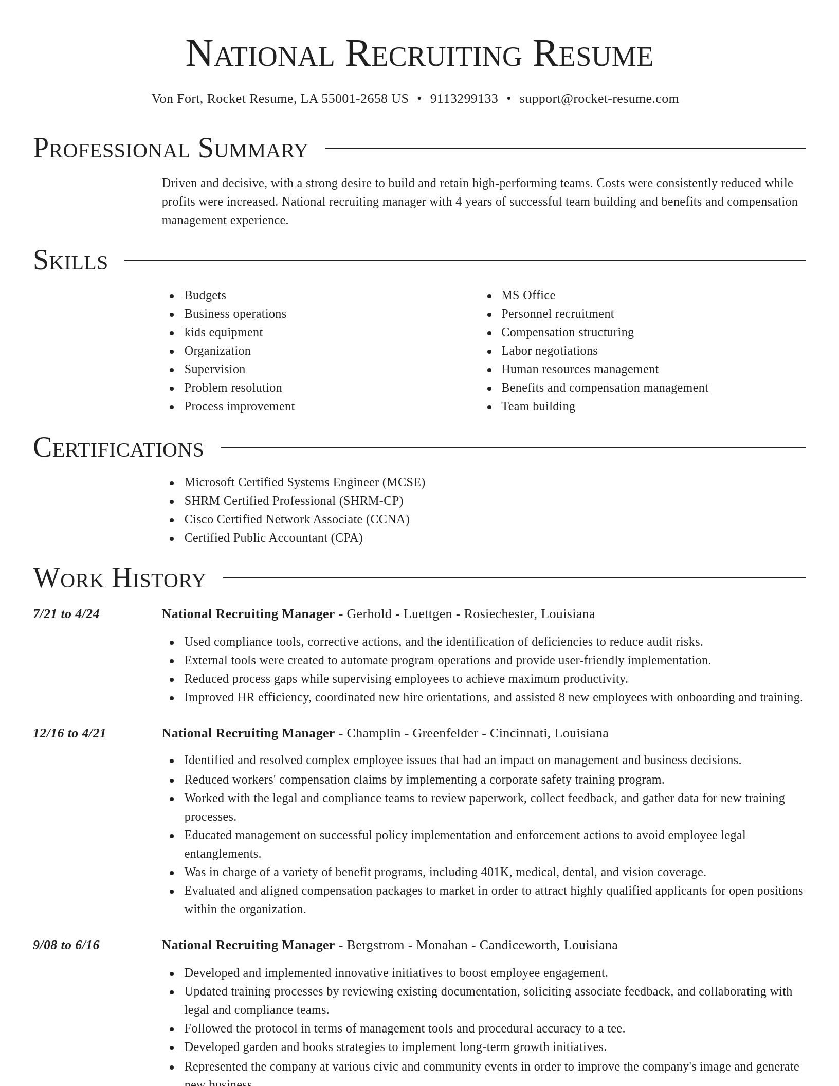 Director resume template