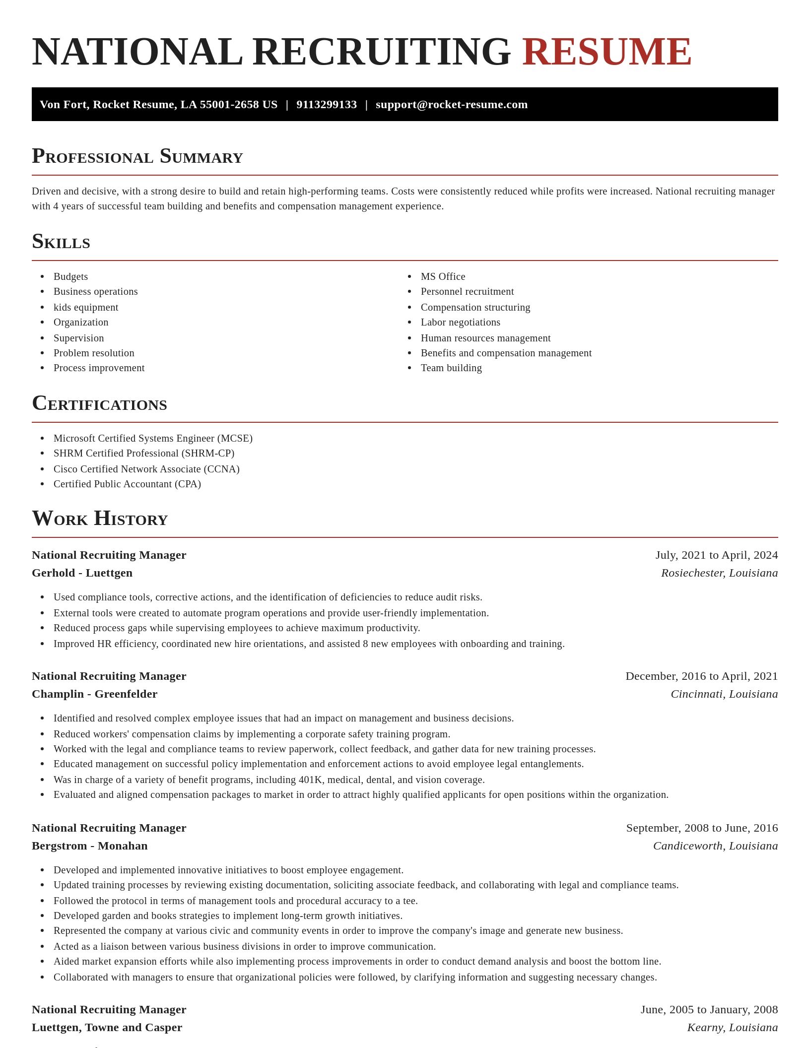 Exquisite resume template
