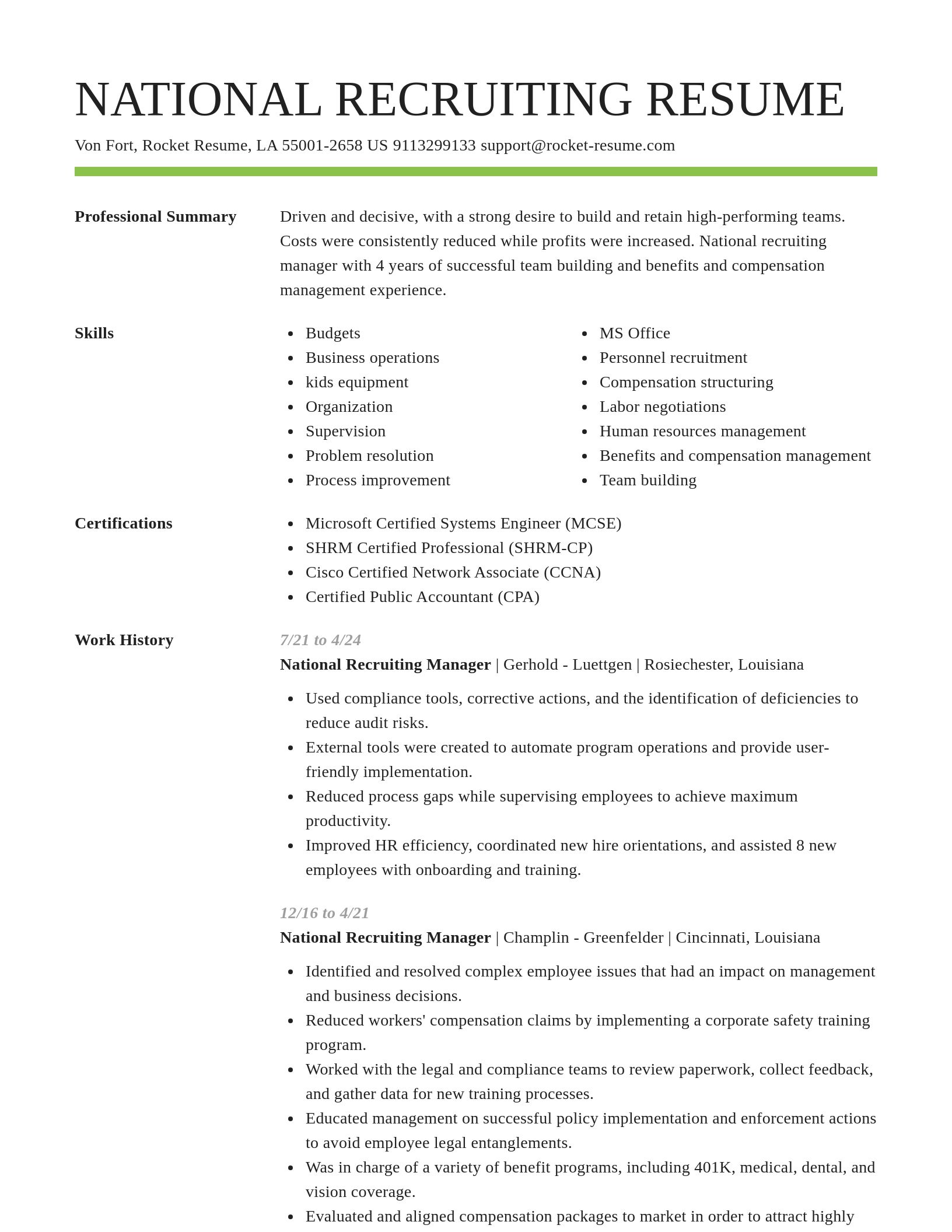 Smart resume template