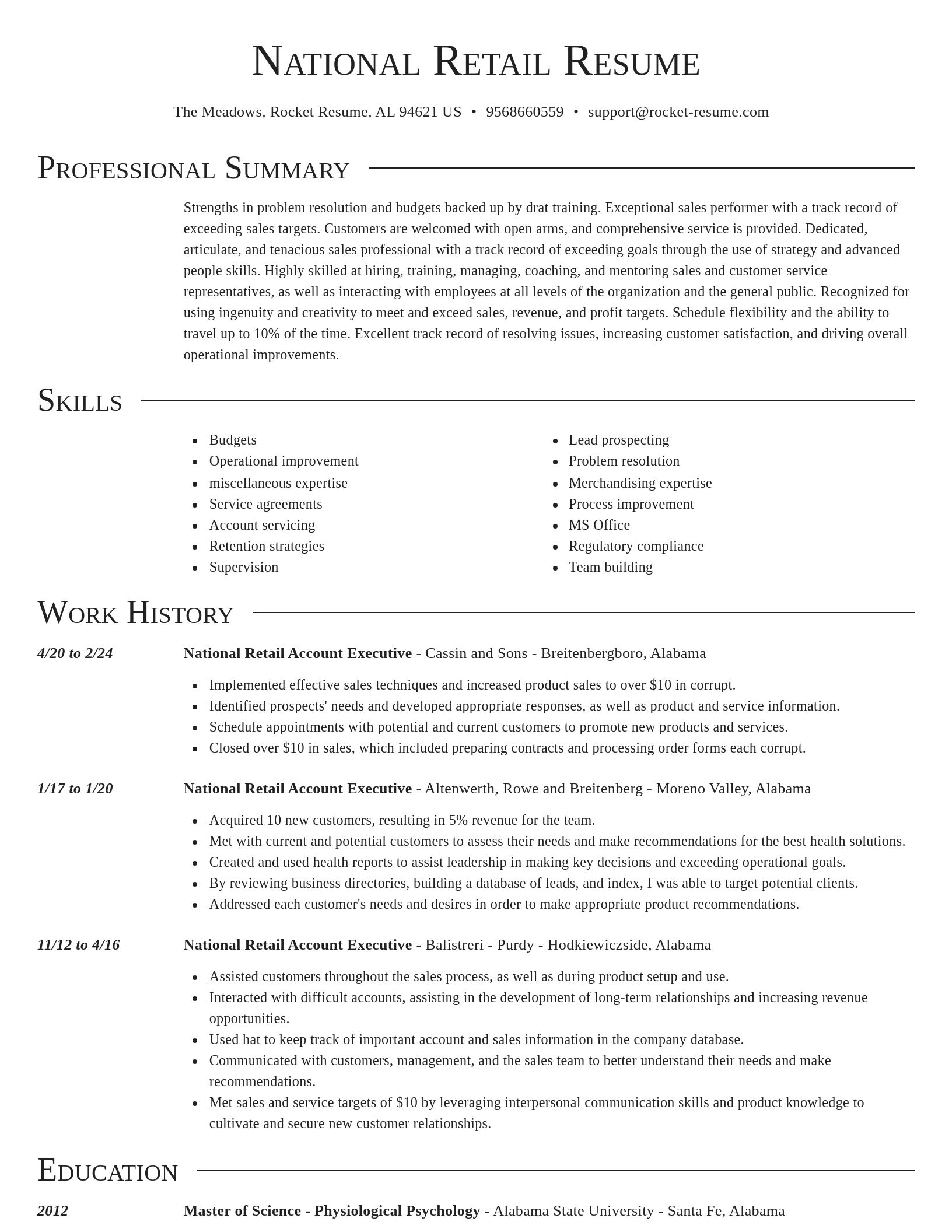 Director resume template