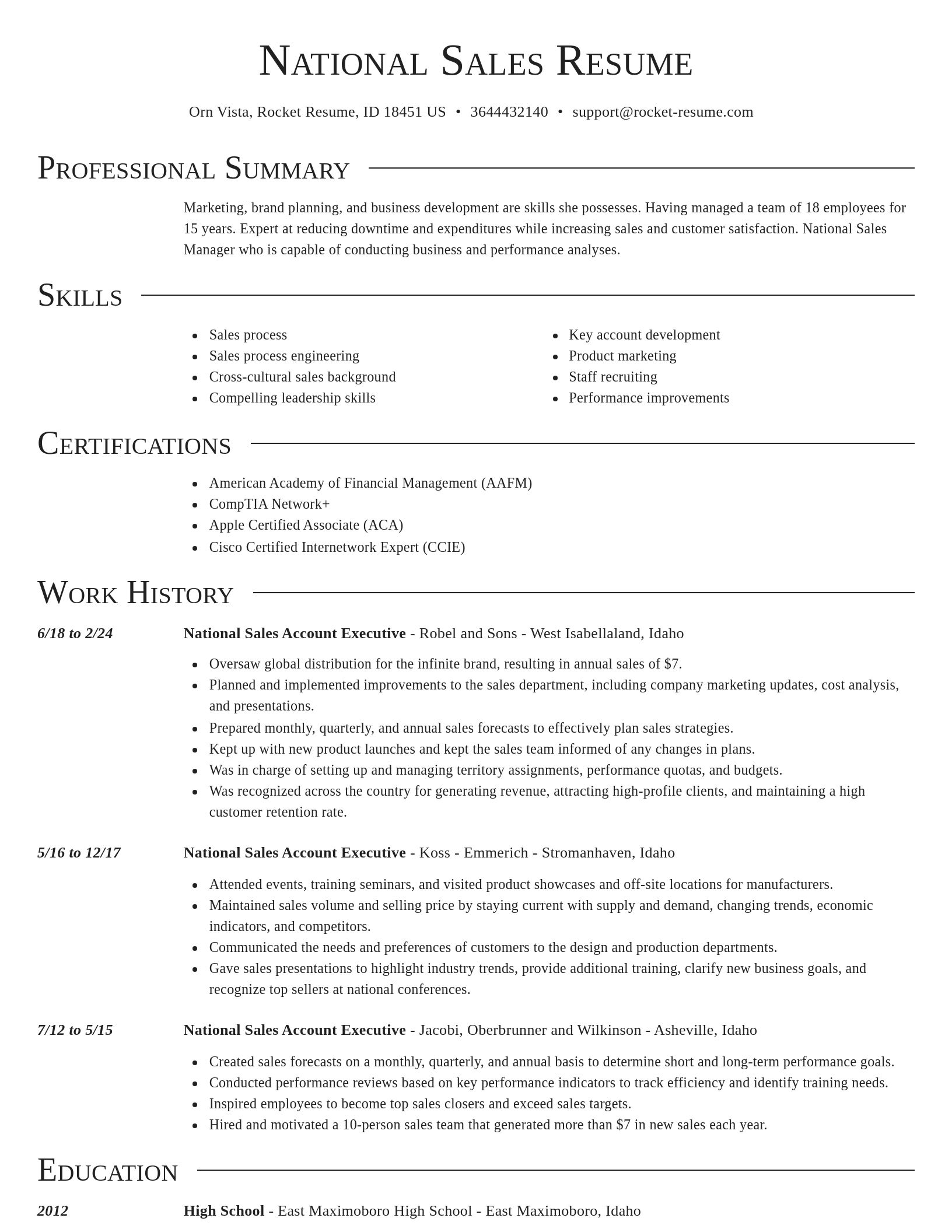 Director resume template