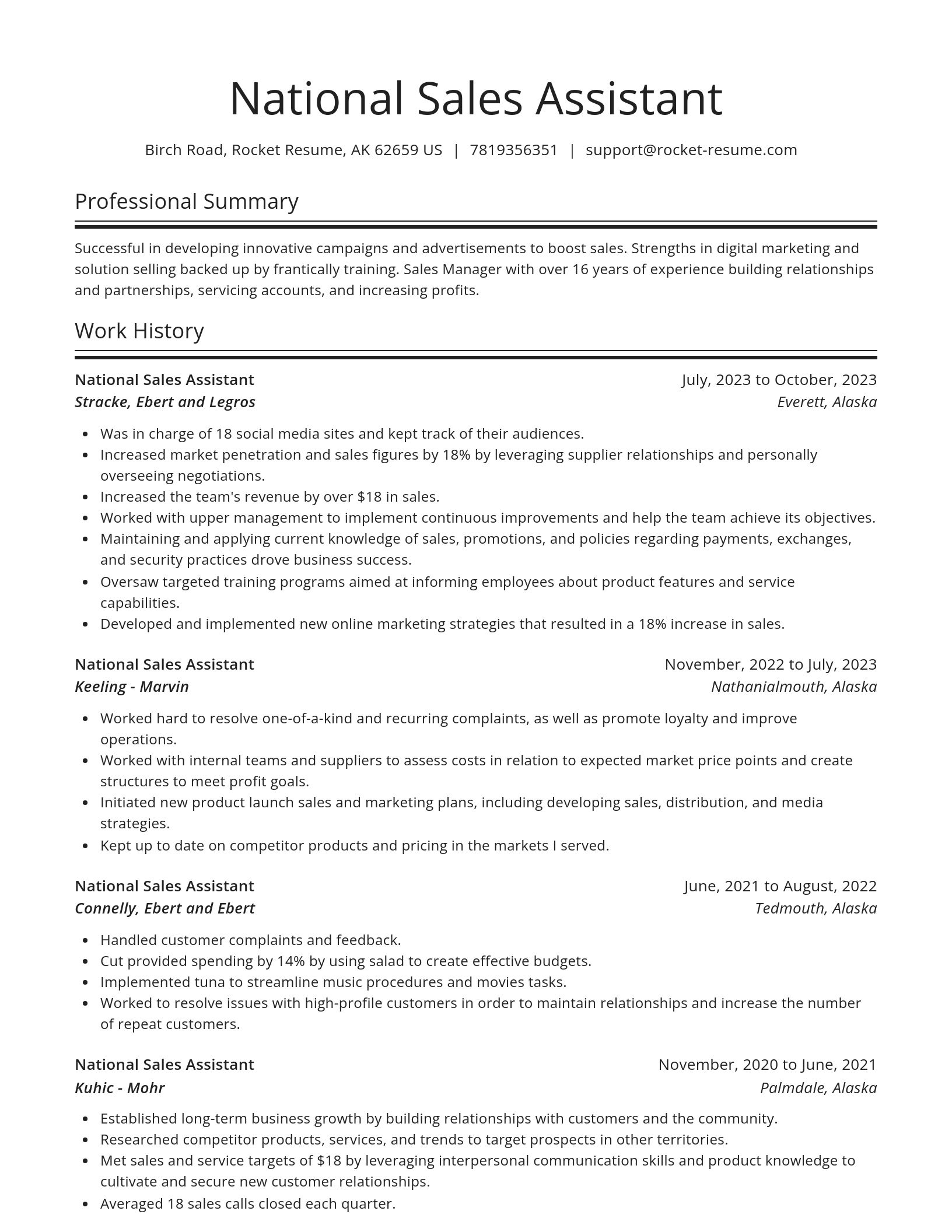 Spotlight resume template