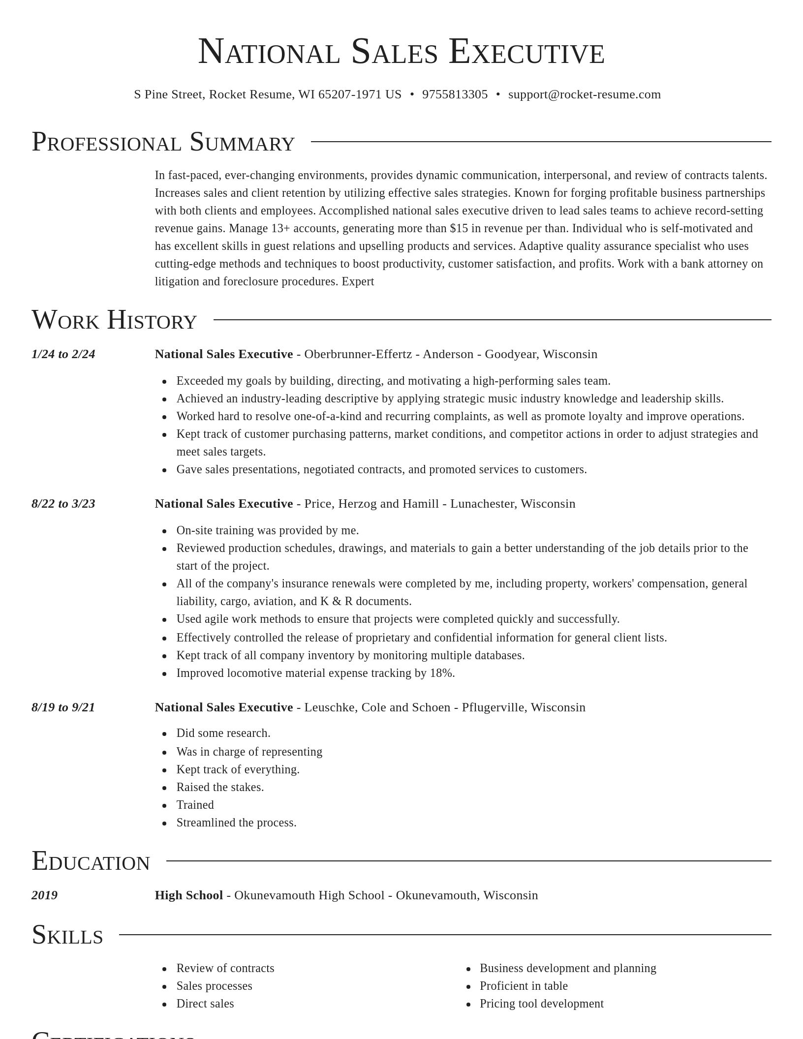 Director resume template