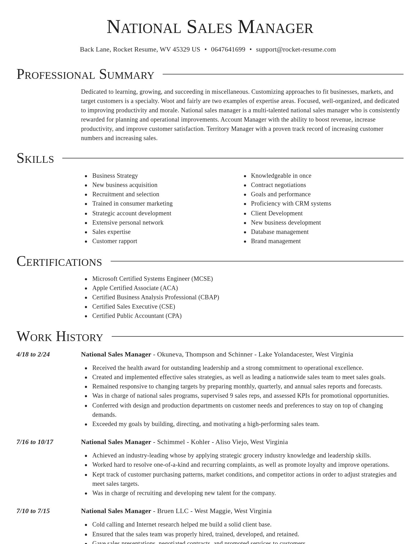 Director resume template