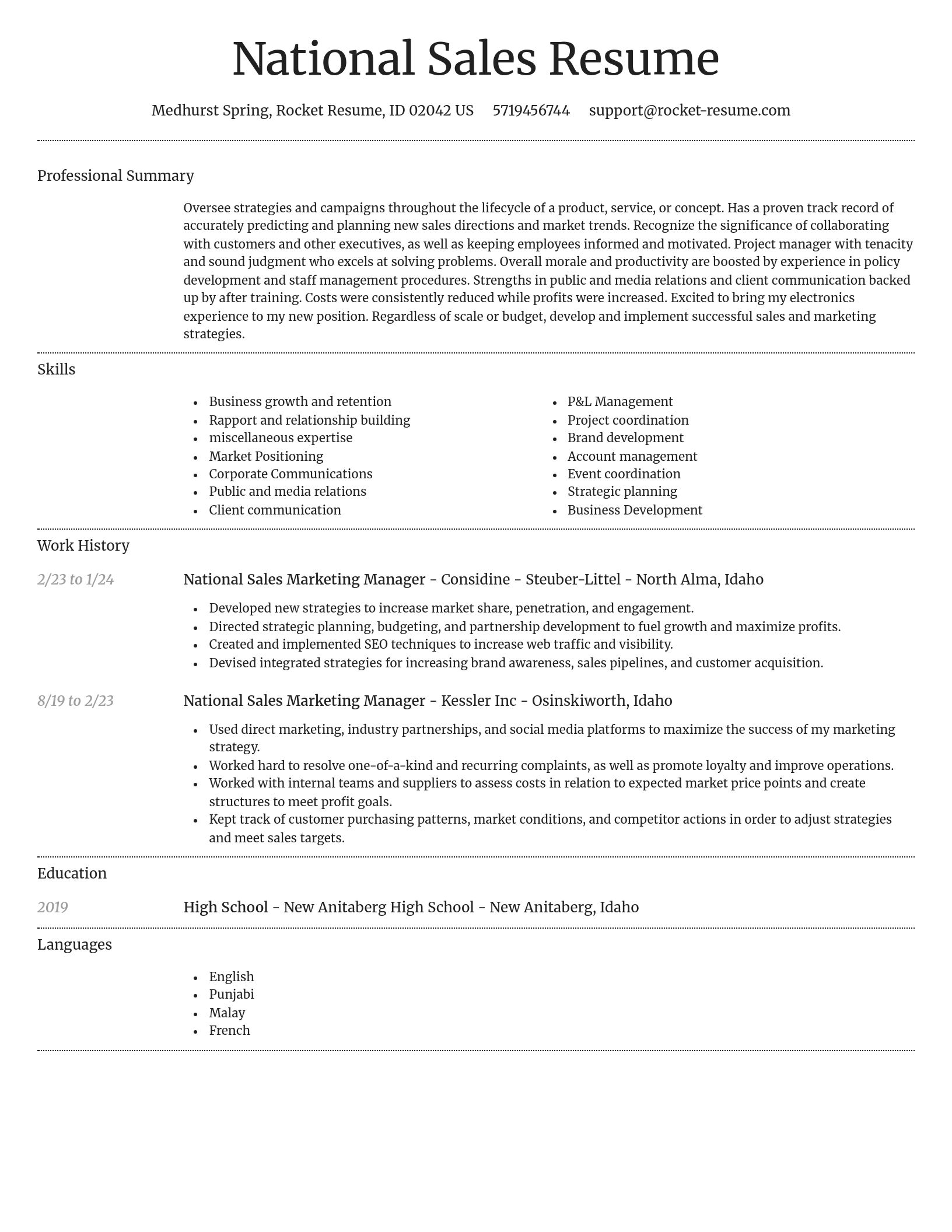 Dignified resume template