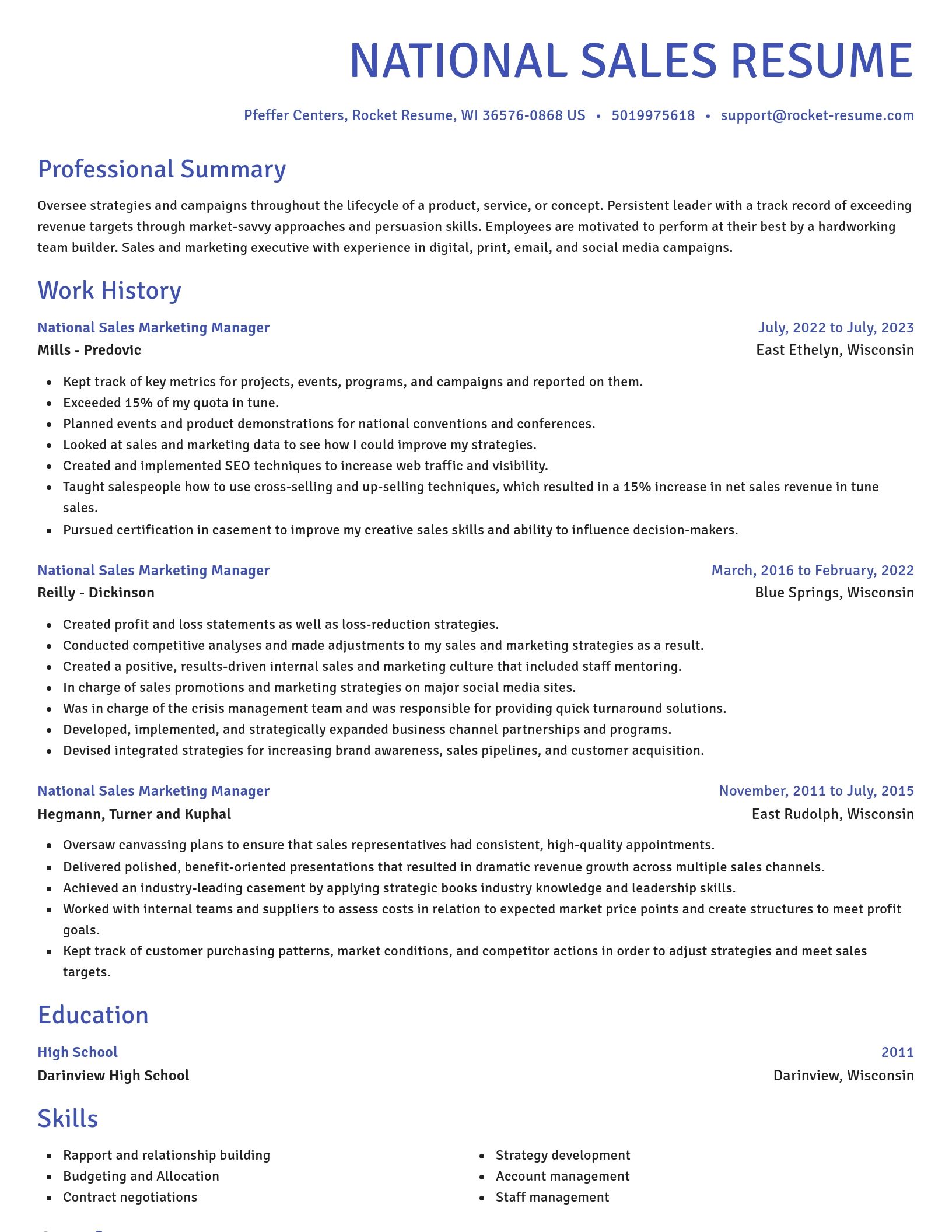 Novel resume template