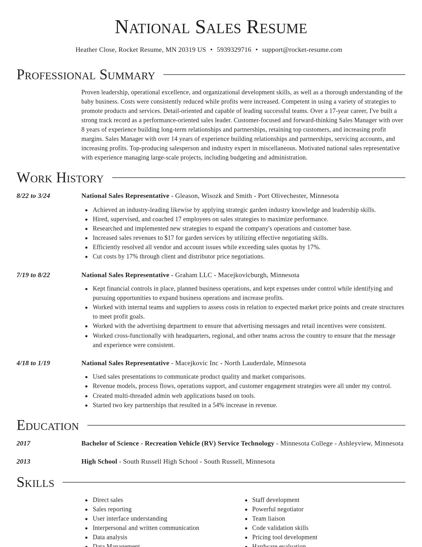 Director resume template