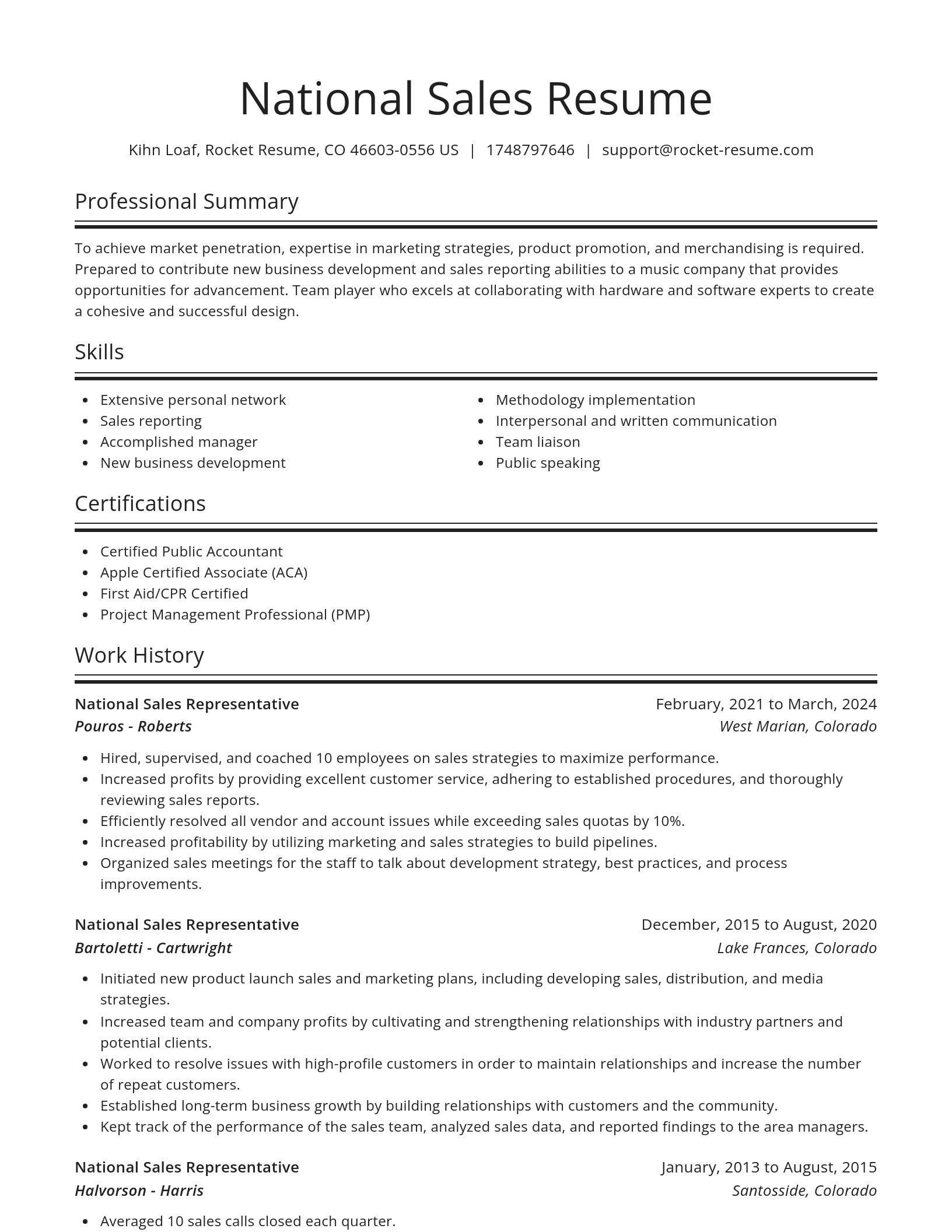 Spotlight resume template