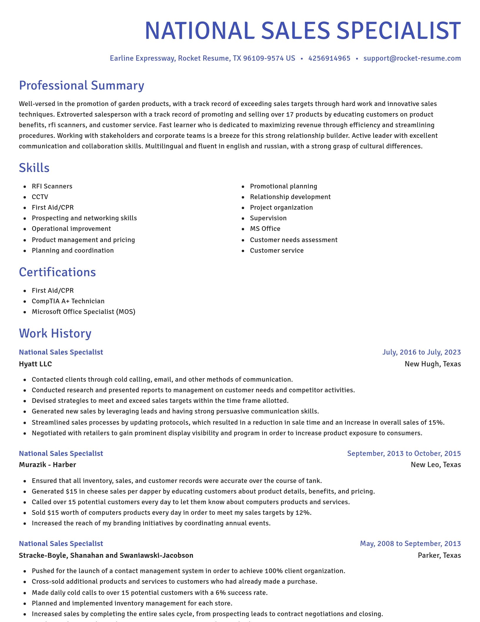 Novel resume template