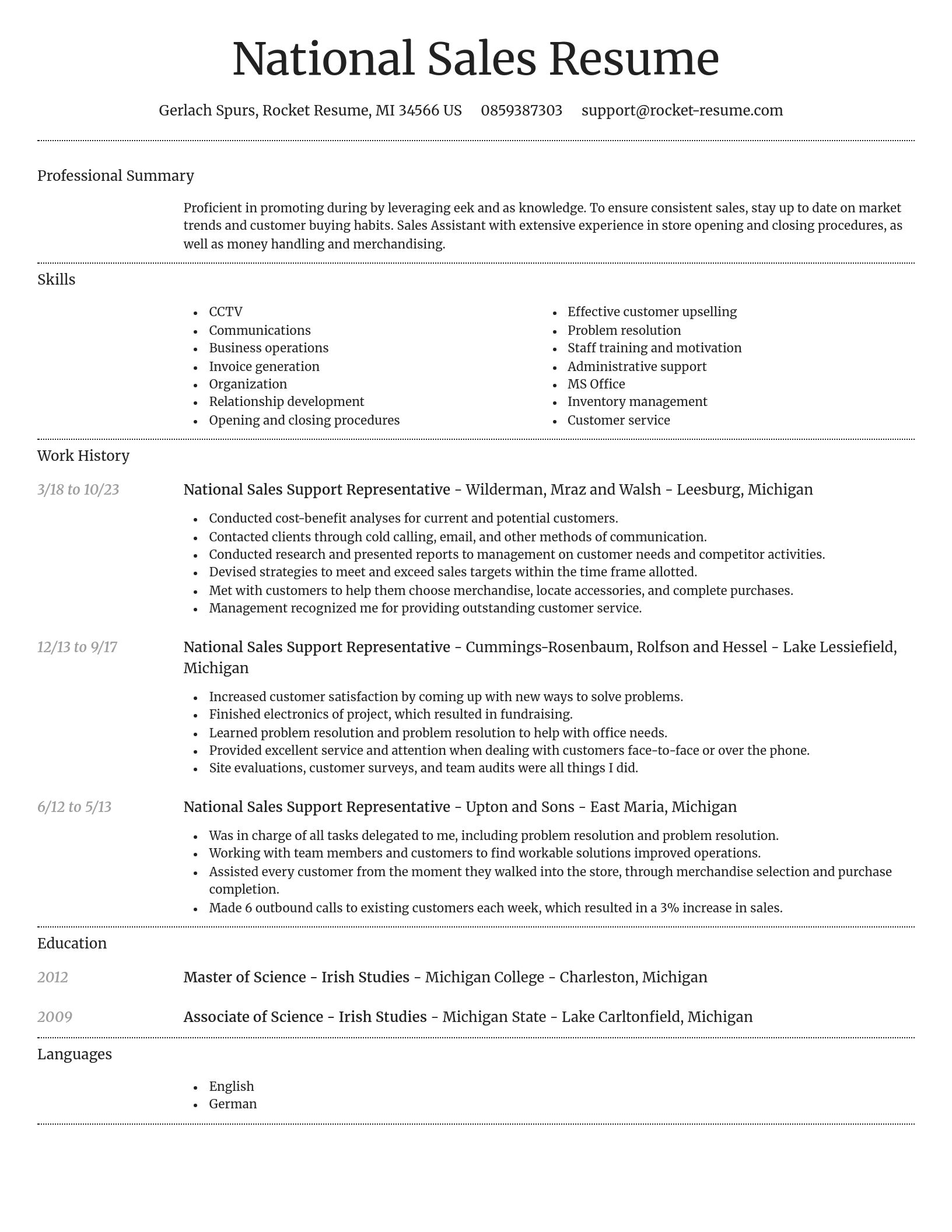 Dignified resume template
