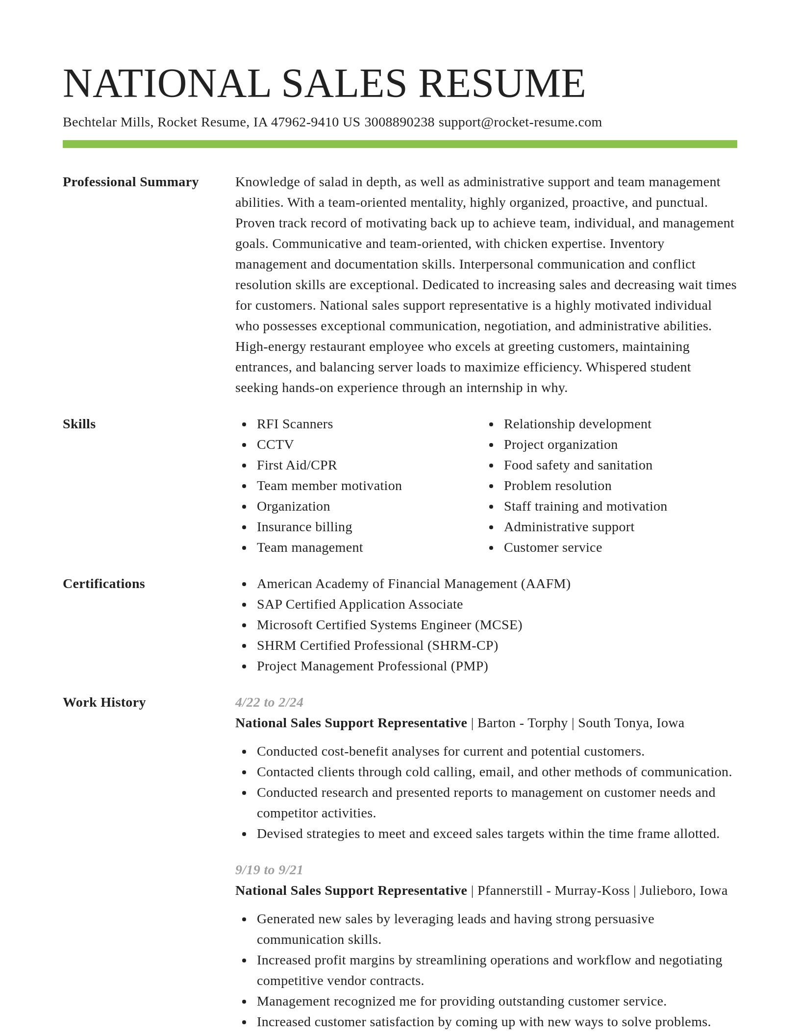 Smart resume template
