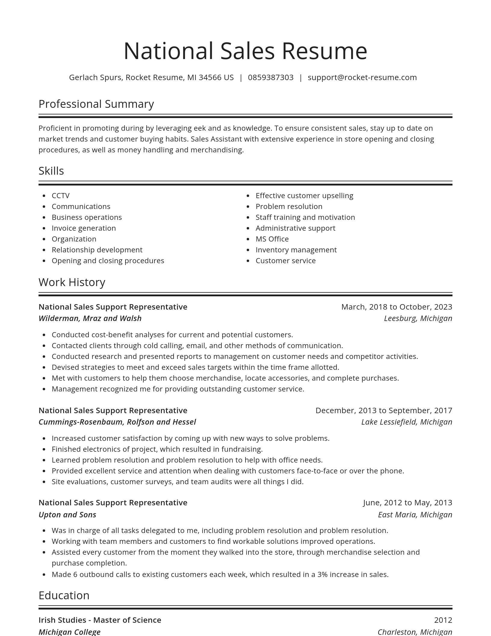 Spotlight resume template