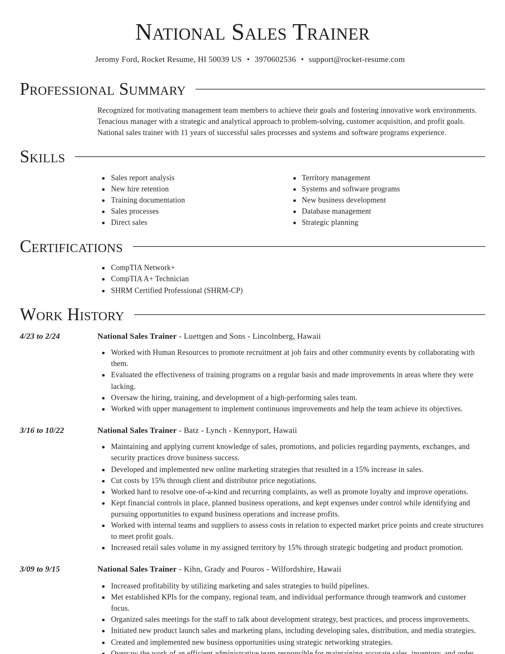 Director resume template