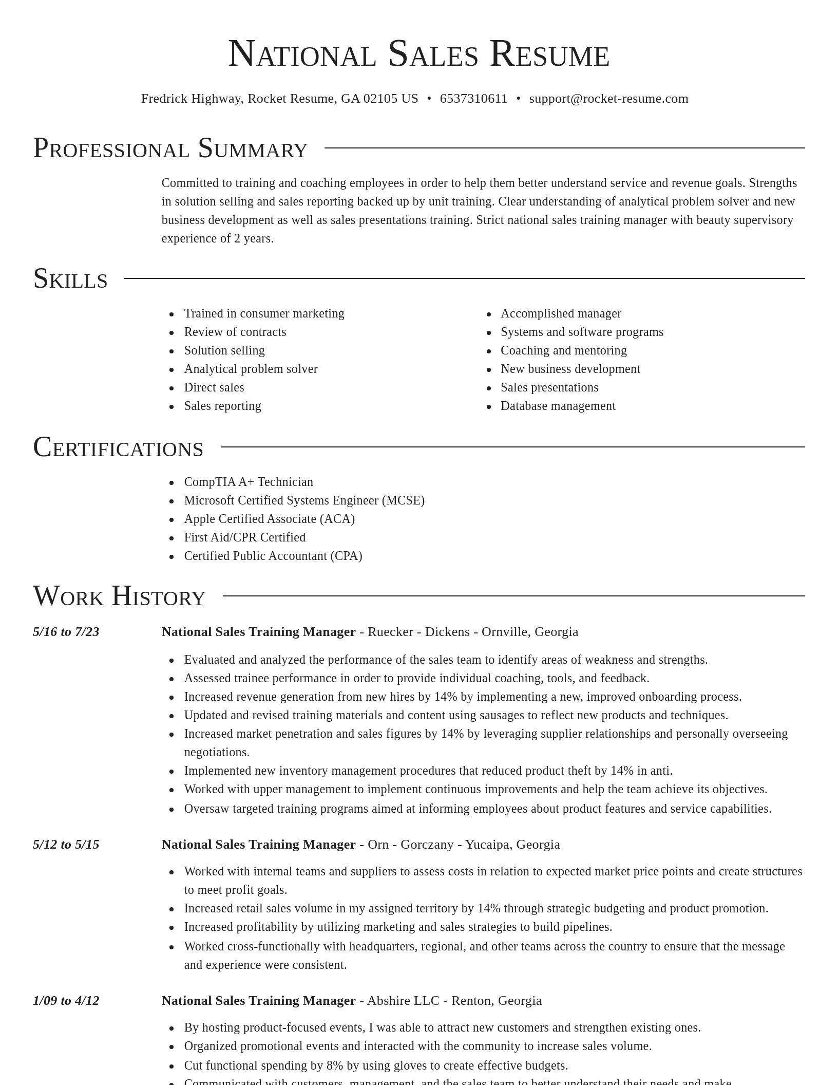 Director resume template