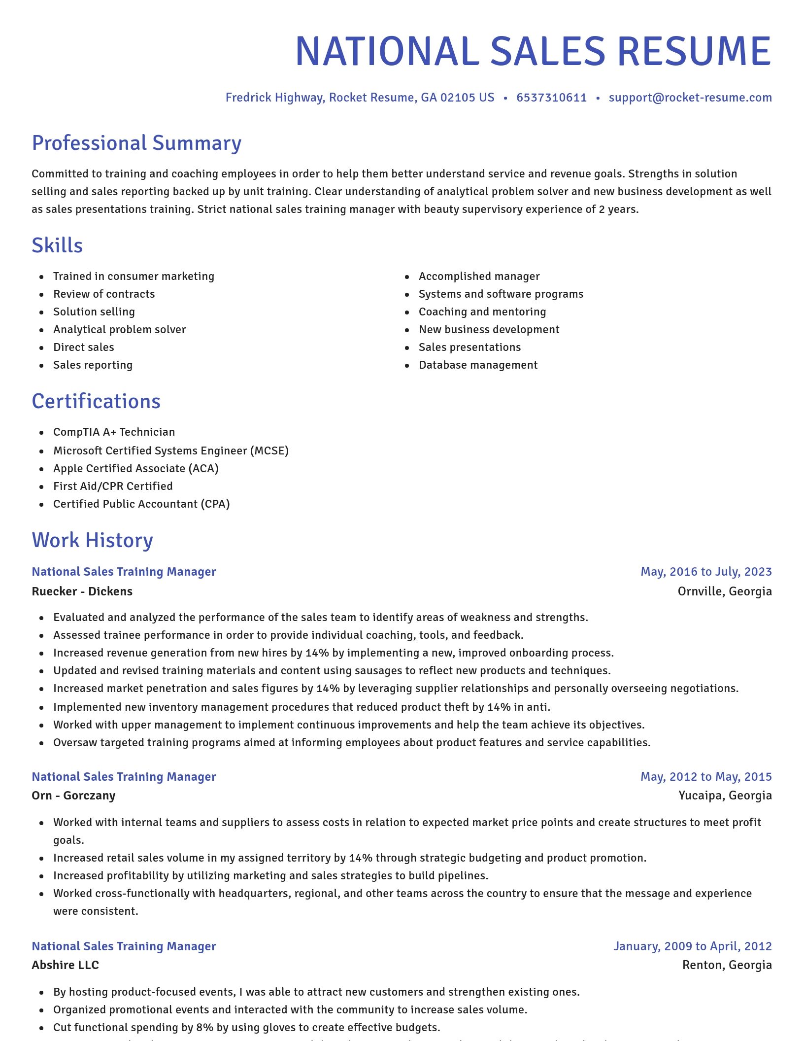 Novel resume template