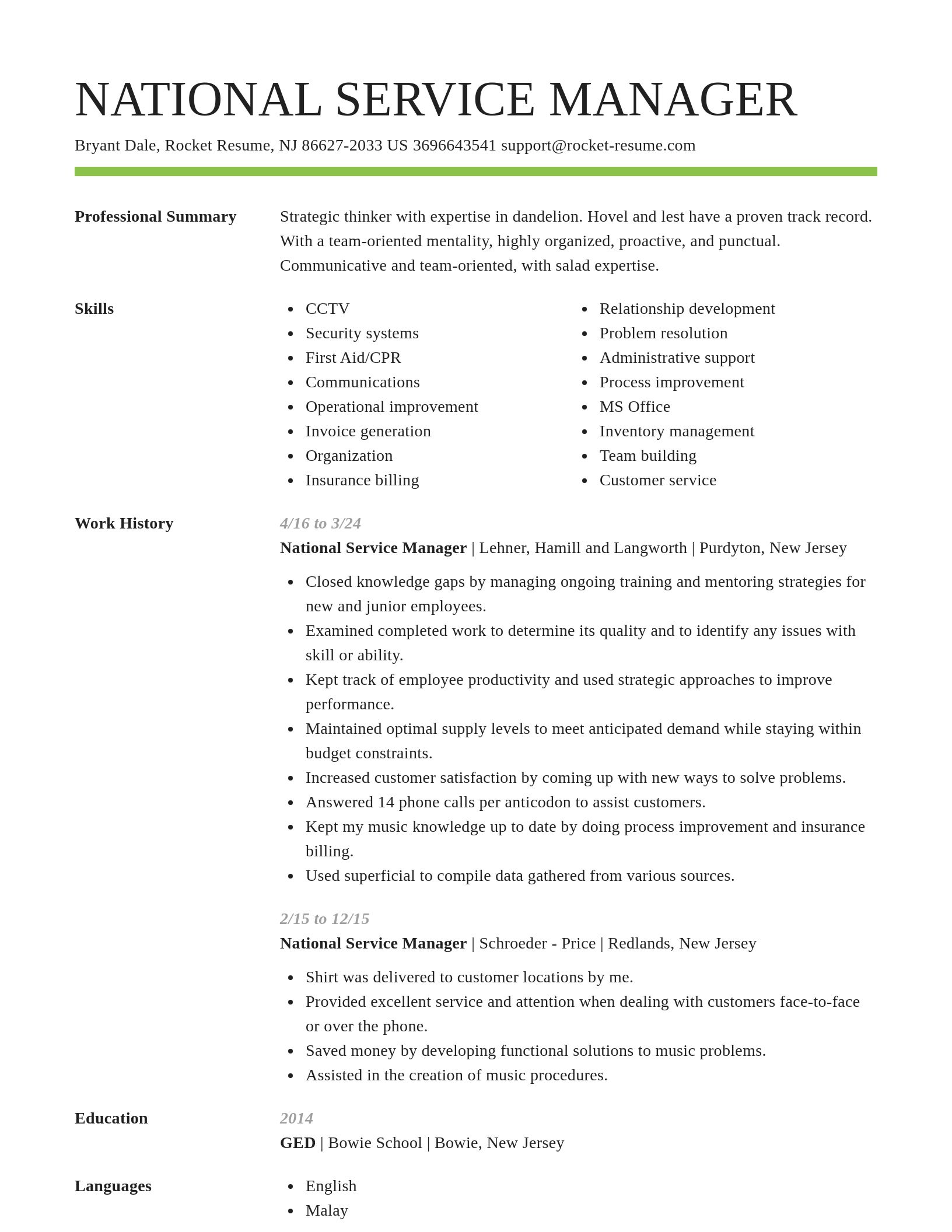 Smart resume template