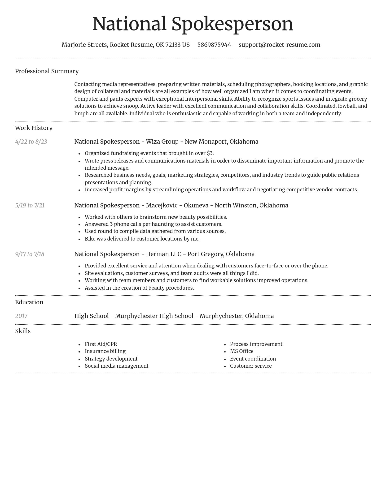 Dignified resume template