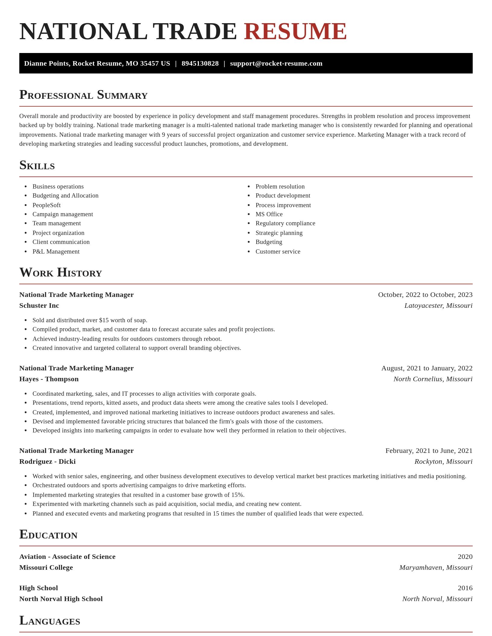 Exquisite resume template