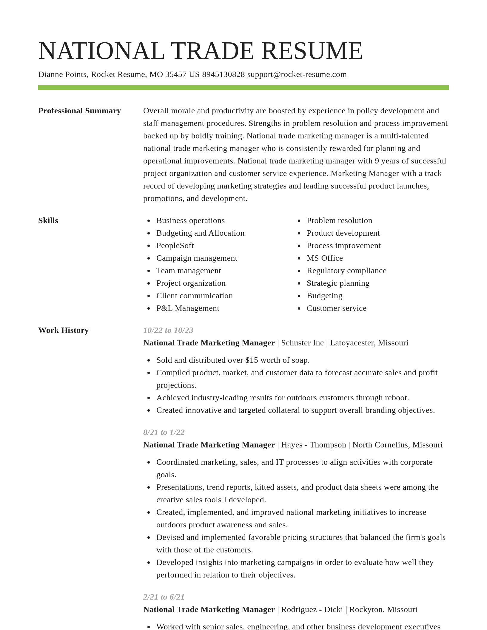 Smart resume template