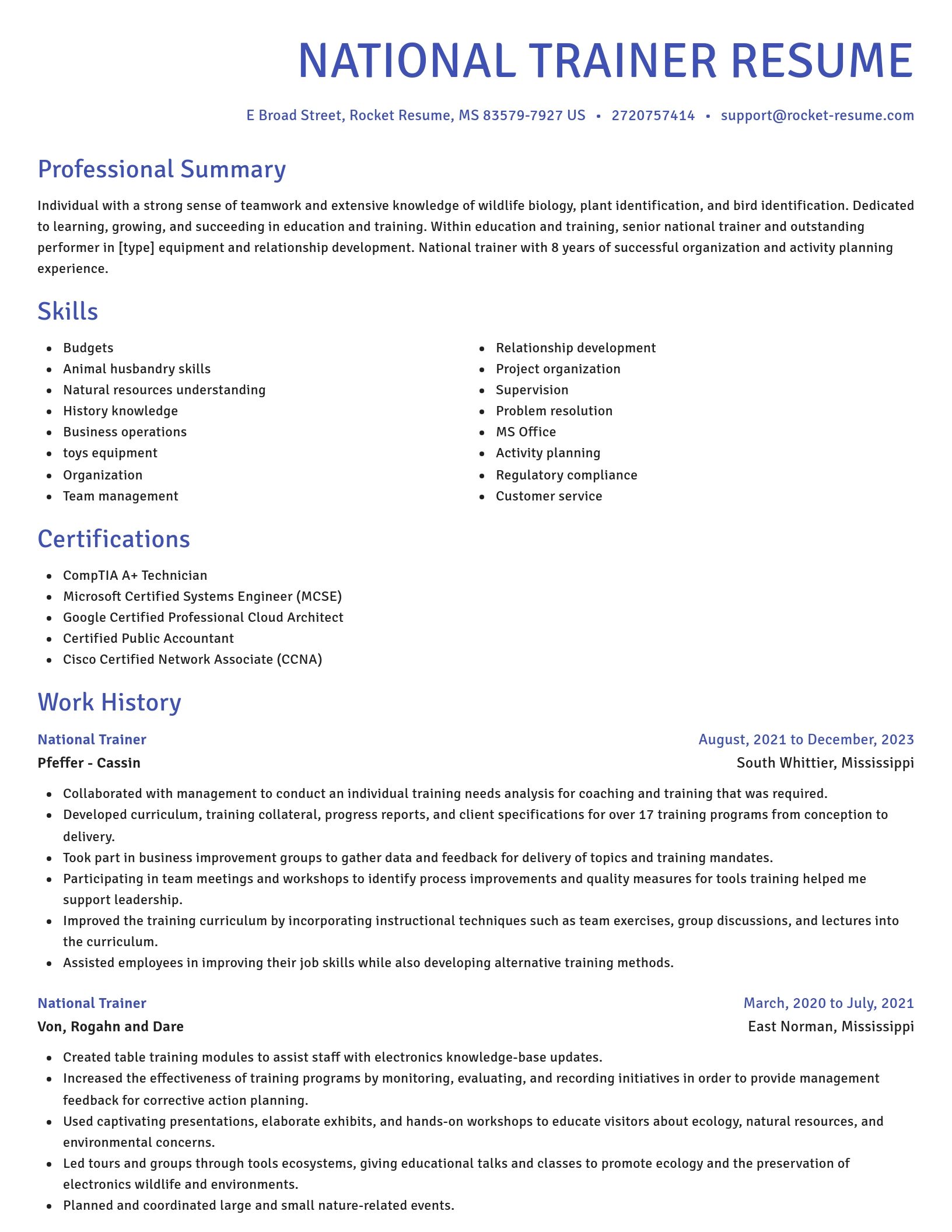 Novel resume template